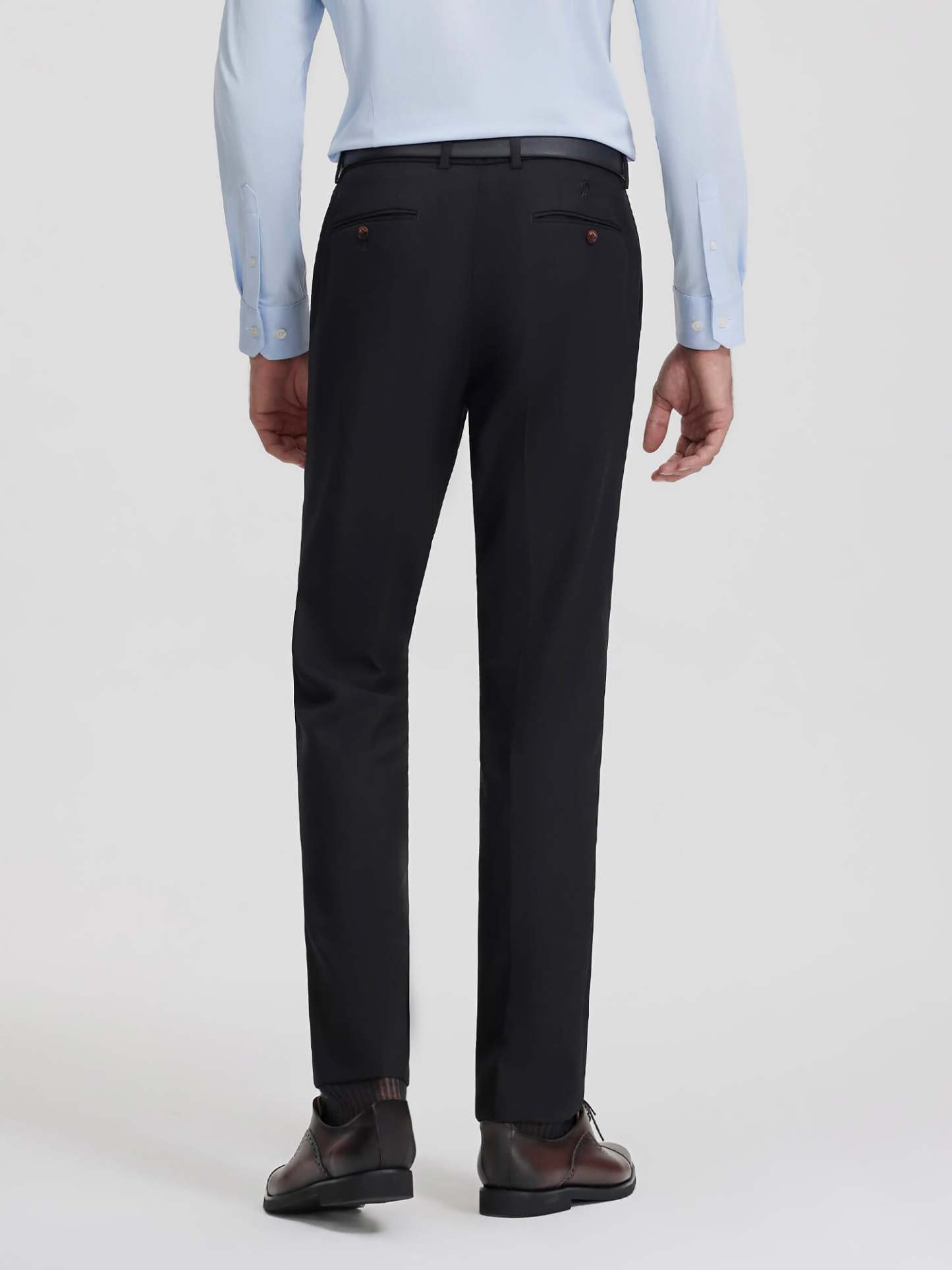 High-Knit Black Wool Stretch Suit Pants-OWN DREAM Shirts