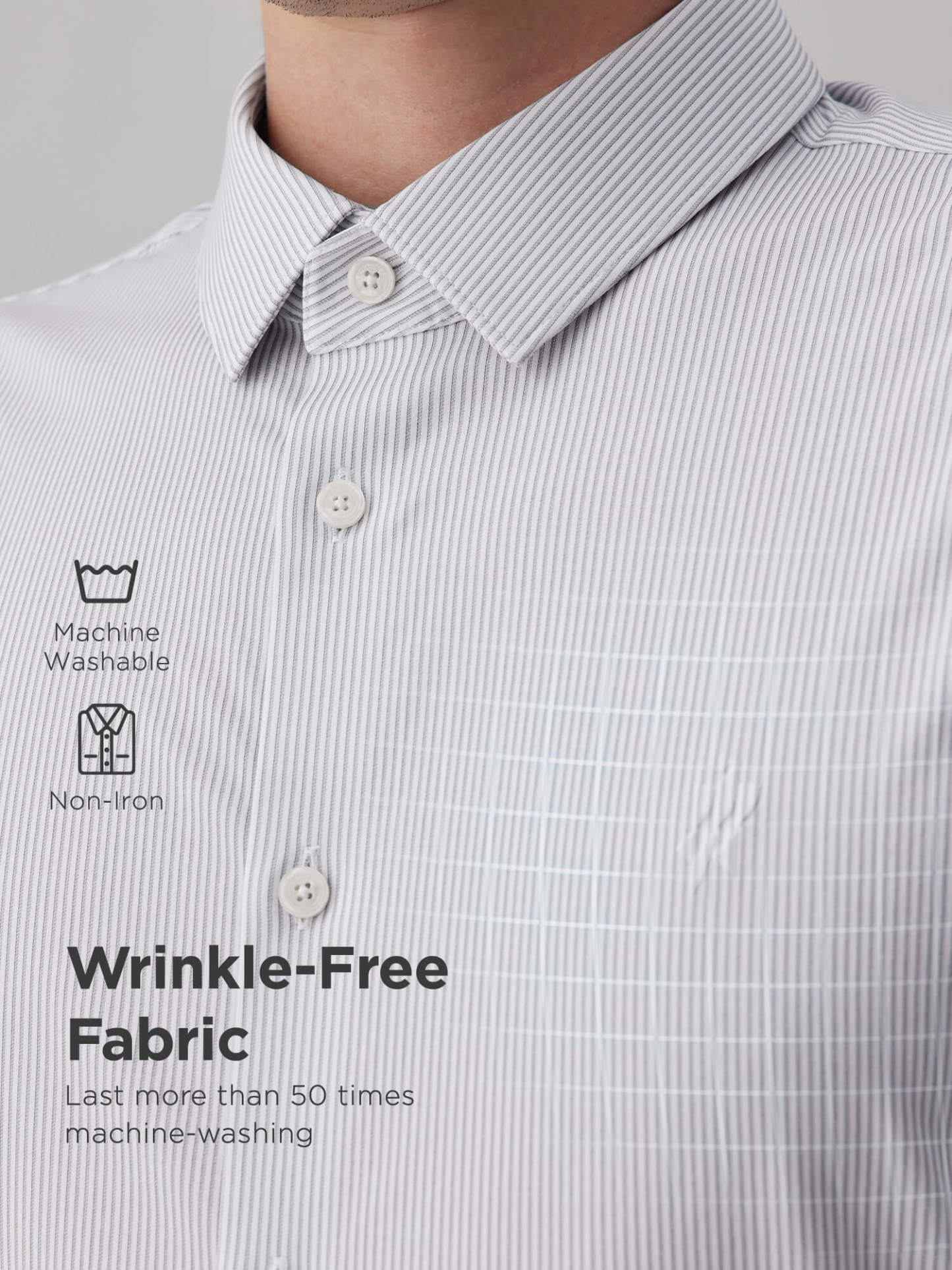 Drift Gray Striped High-Stretch Shirt