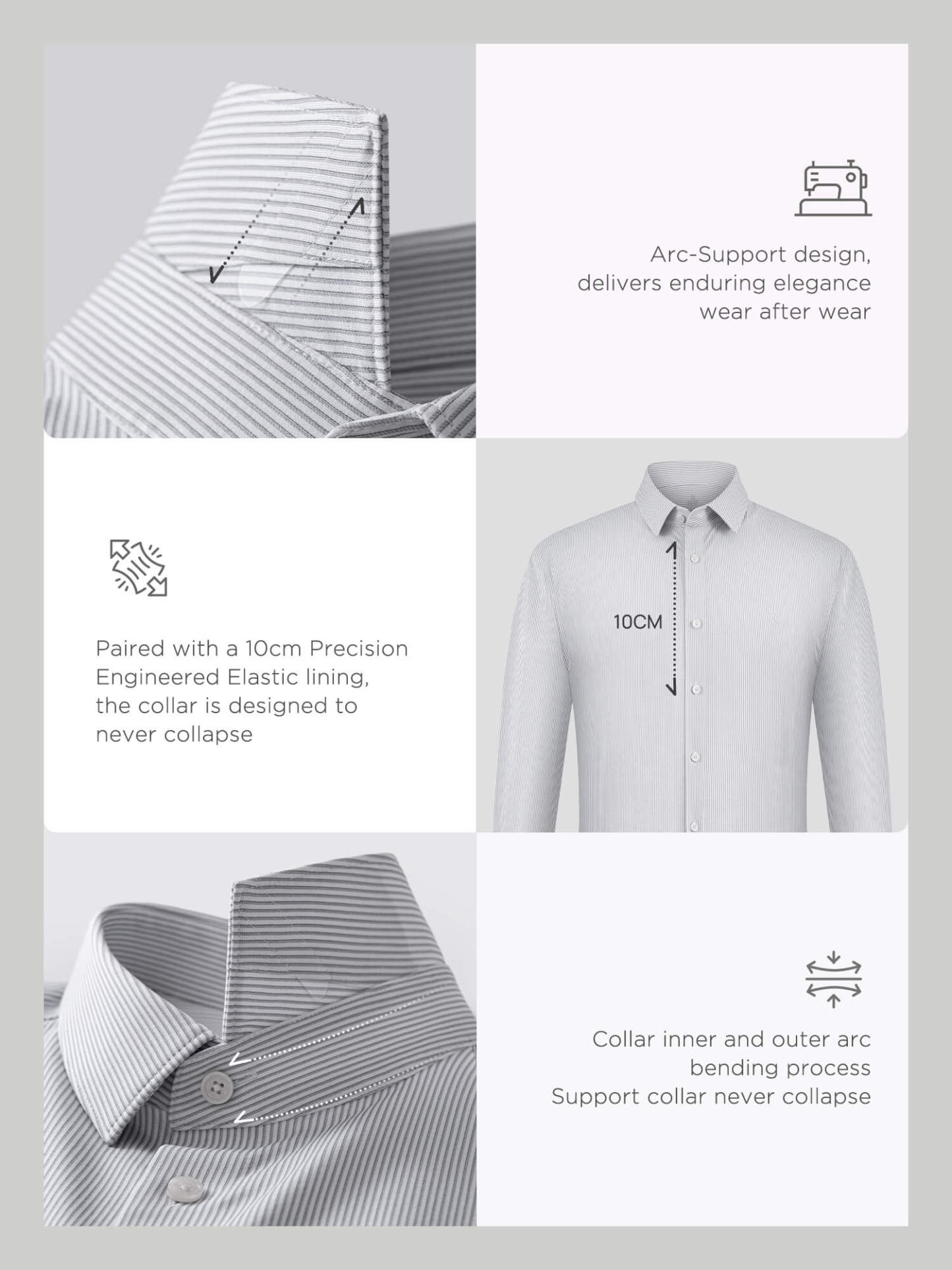 Drift Gray Striped High-Stretch Shirt