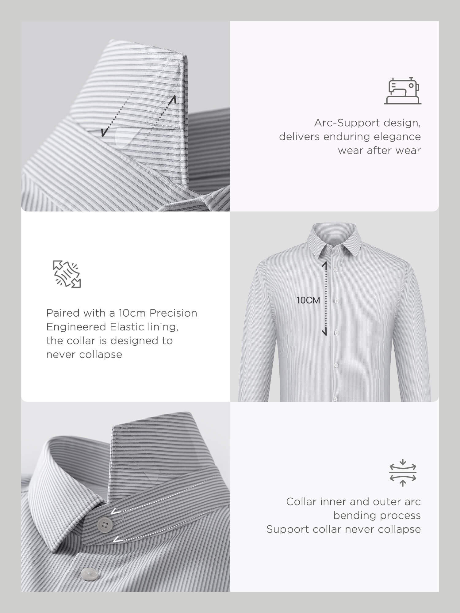 Drift Gray Striped High-Stretch Shirt