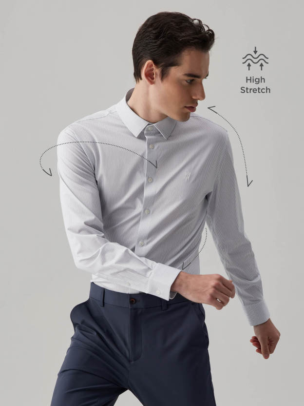 Drift Gray Striped High-Stretch Shirt