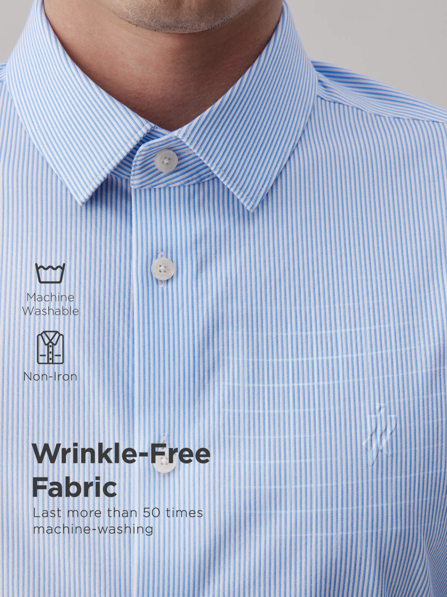 Glacier Blue Striped High-Stretch Shirt