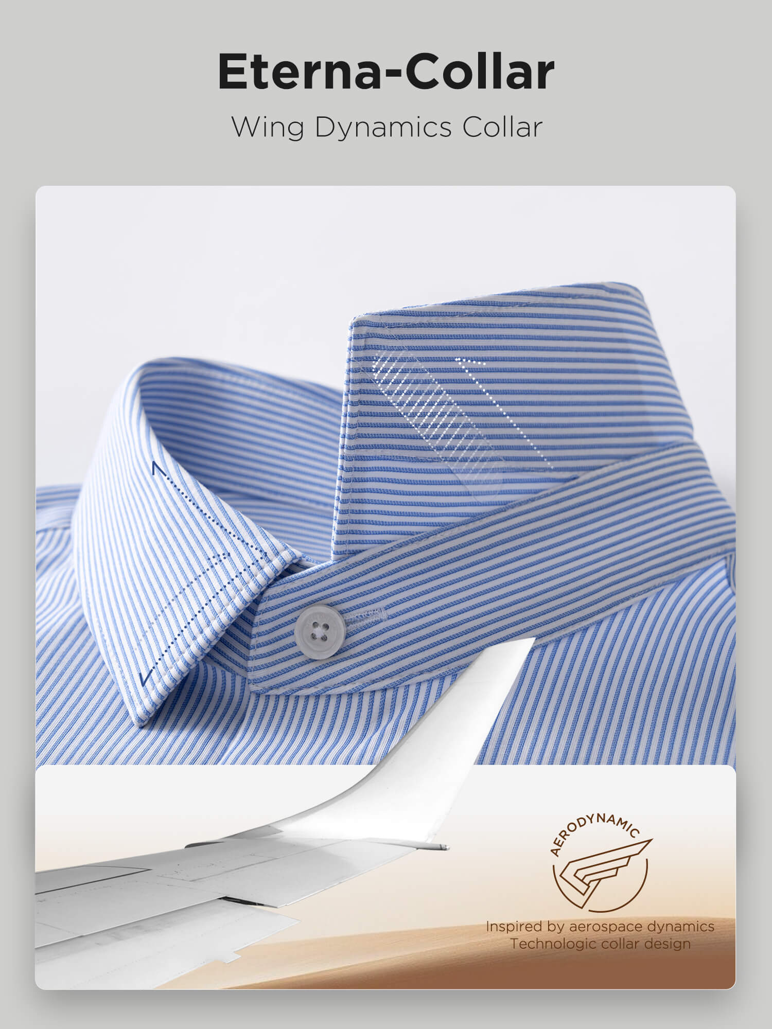 Glacier Blue Striped High-Stretch Shirt