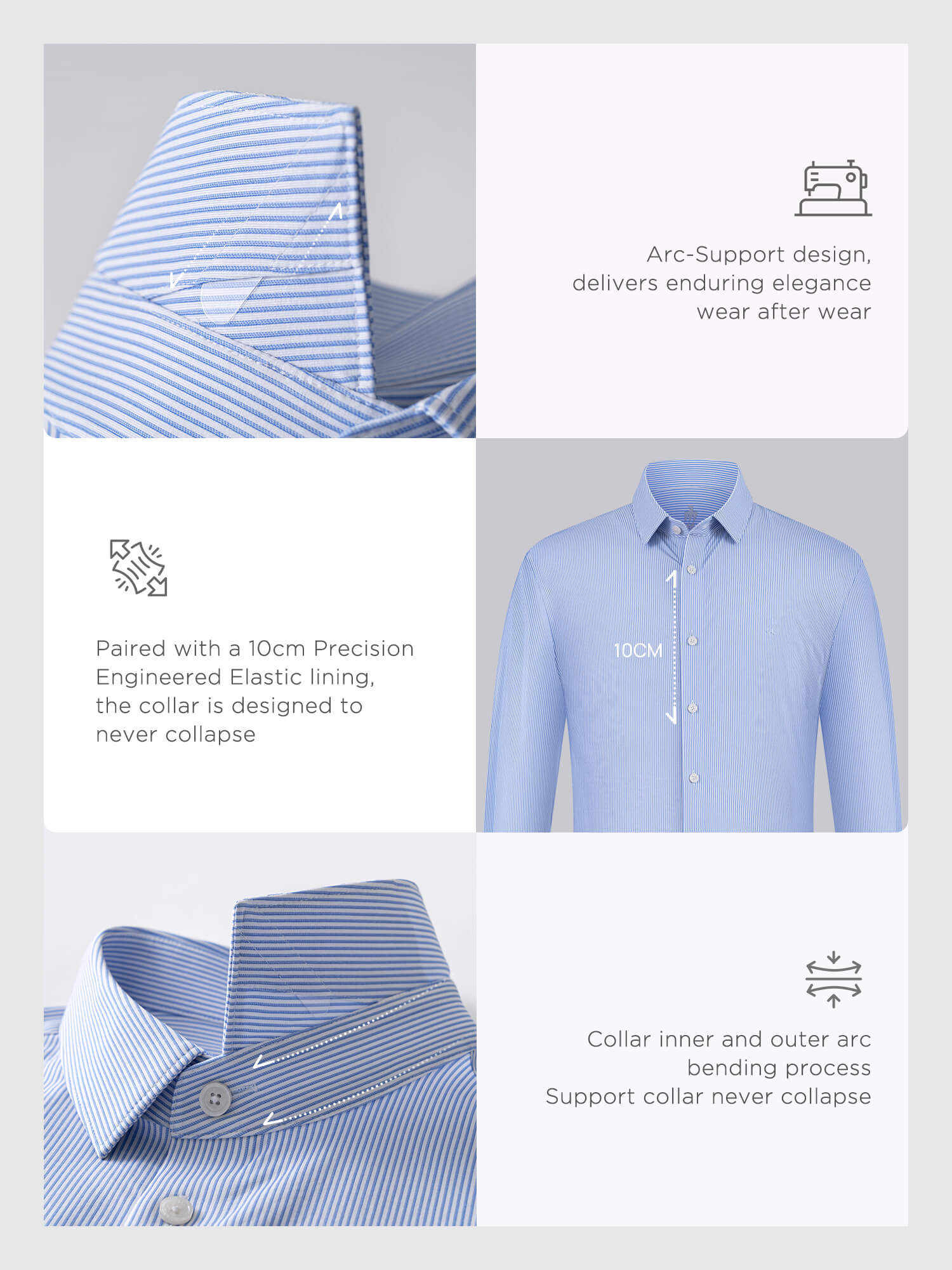 Glacier Blue Striped High-Stretch Shirt
