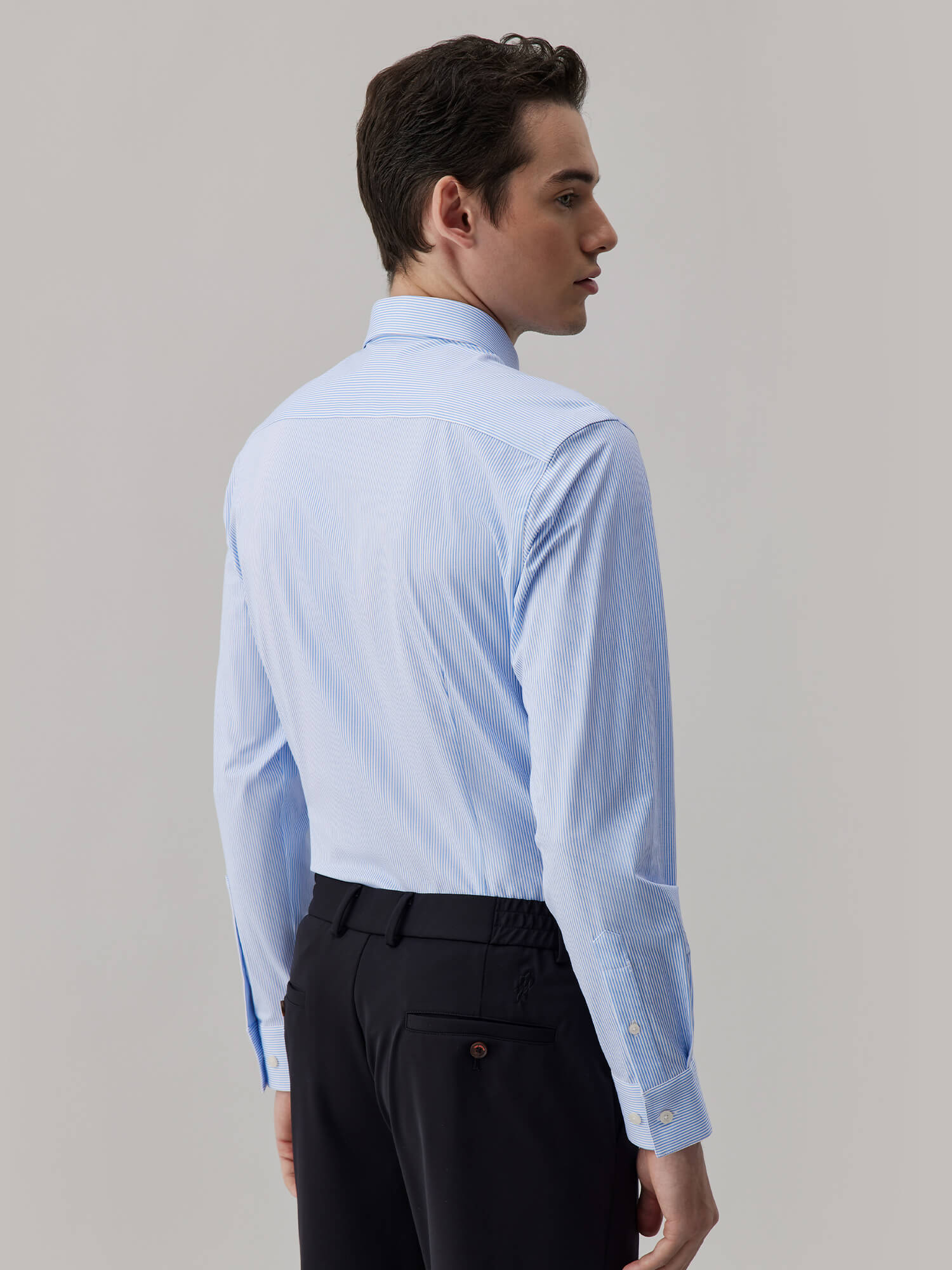Glacier Blue Striped High-Stretch Shirt