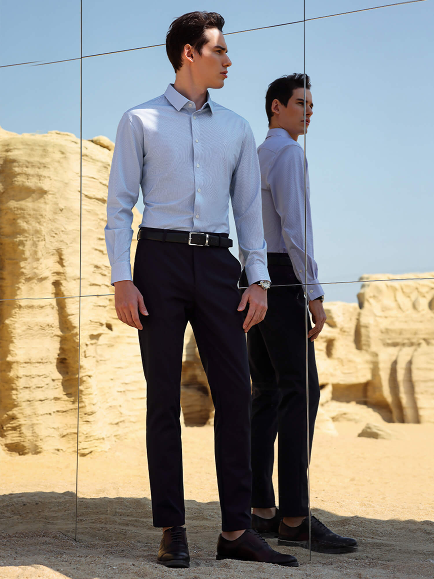 Sapphire Blue High-Stretch Shirt -Own Dream Shirts-Dress Shirts for Men