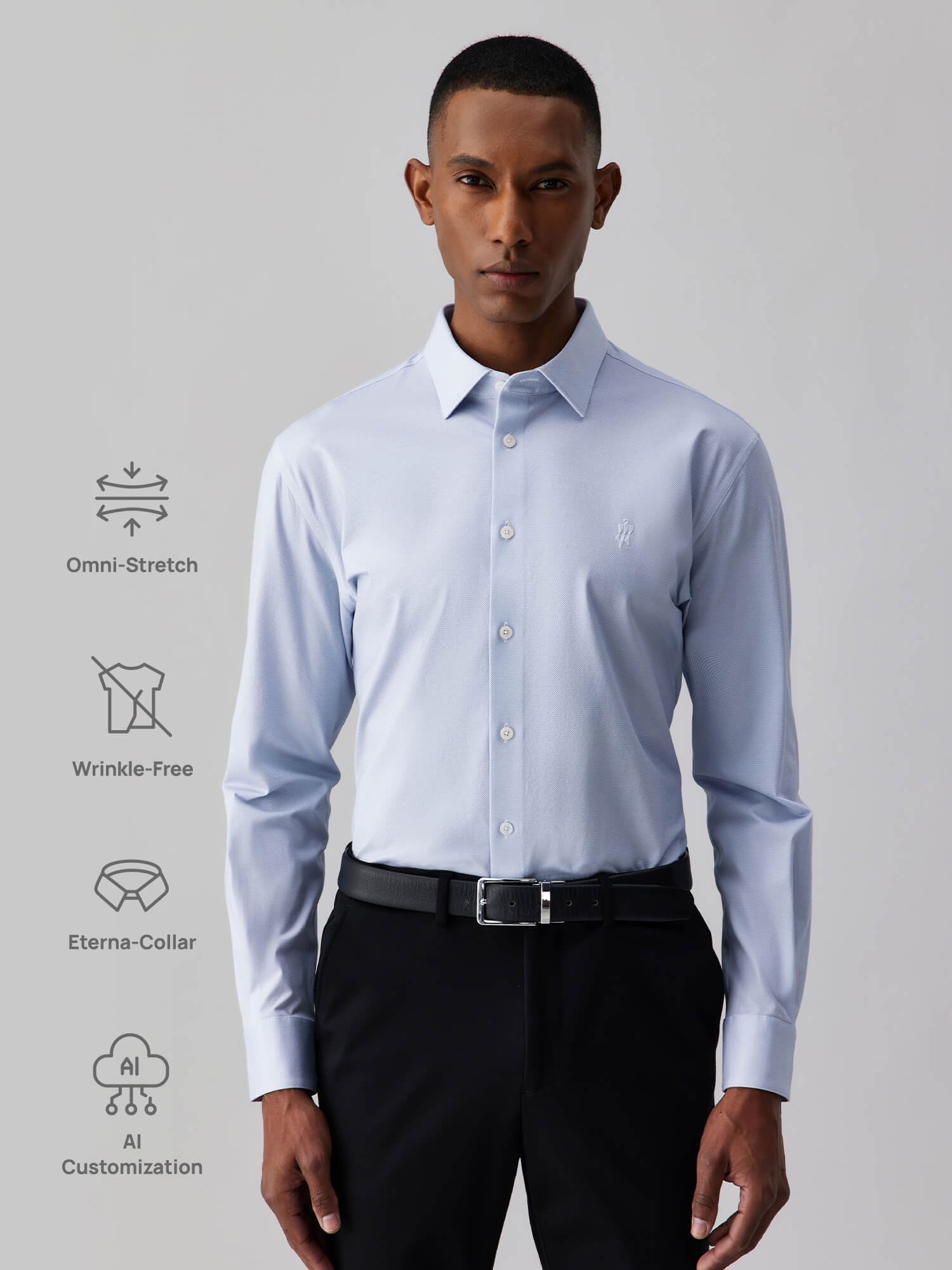 Crystal Blue High-Stretch Shirt