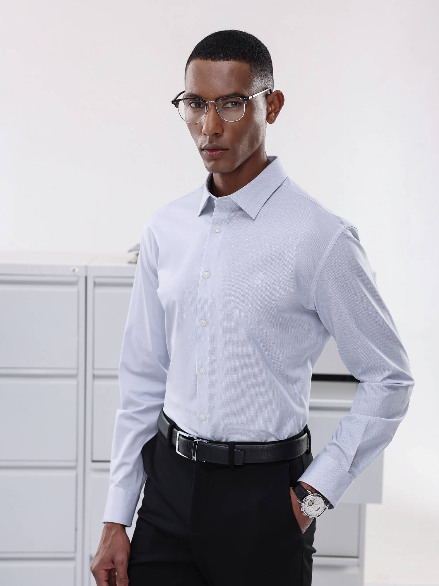 Crystal Blue High-Stretch Shirt