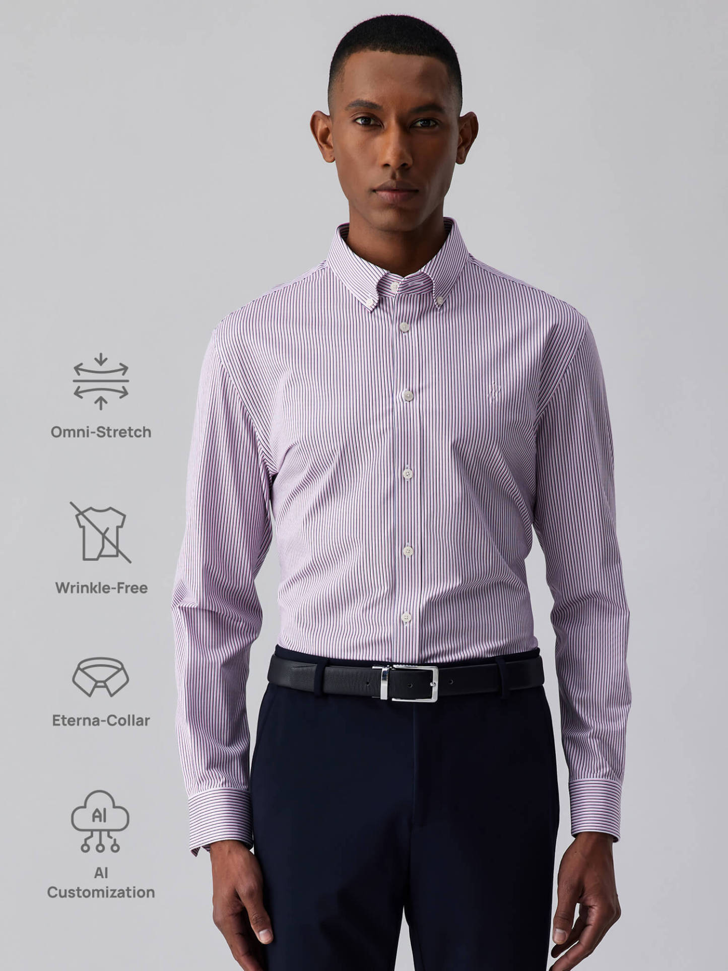 Waterfall Glow Striped High-Stretch Shirt