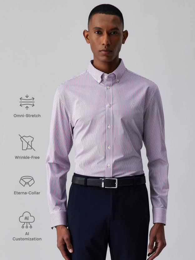 Waterfall Glow Striped High-Stretch Shirt