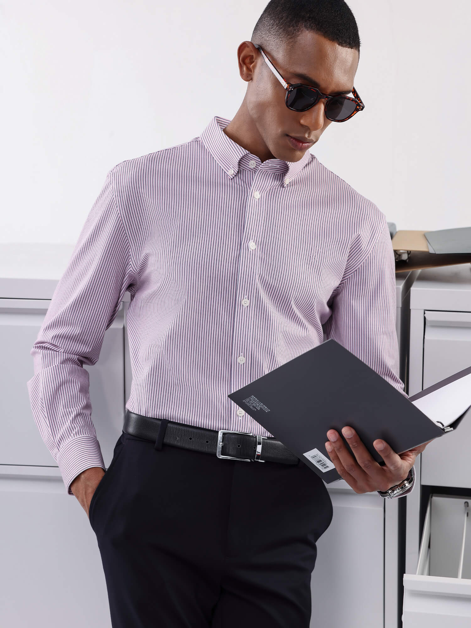 Waterfall Glow Striped High-Stretch Shirt