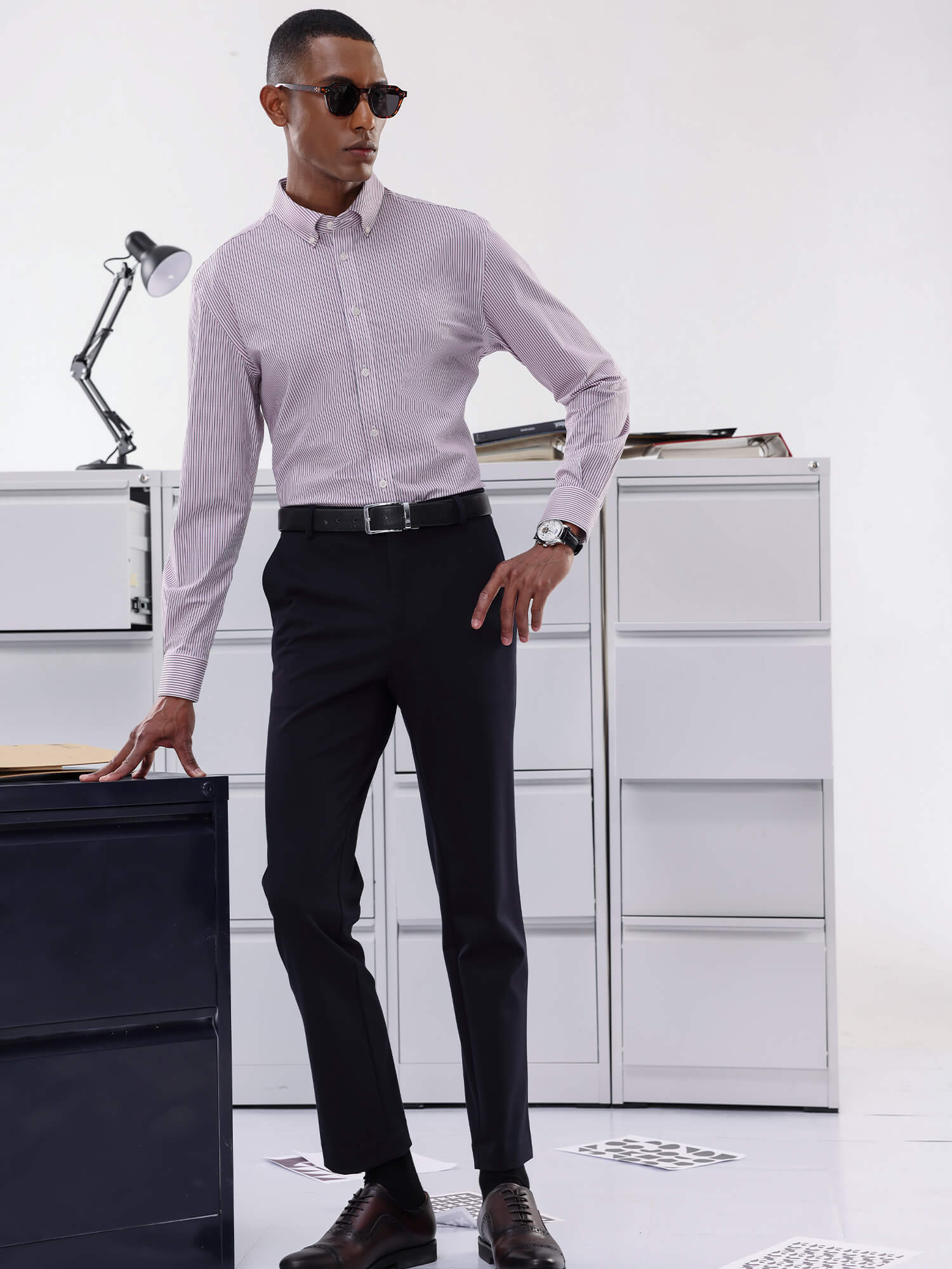 Waterfall Glow Striped High-Stretch Shirt