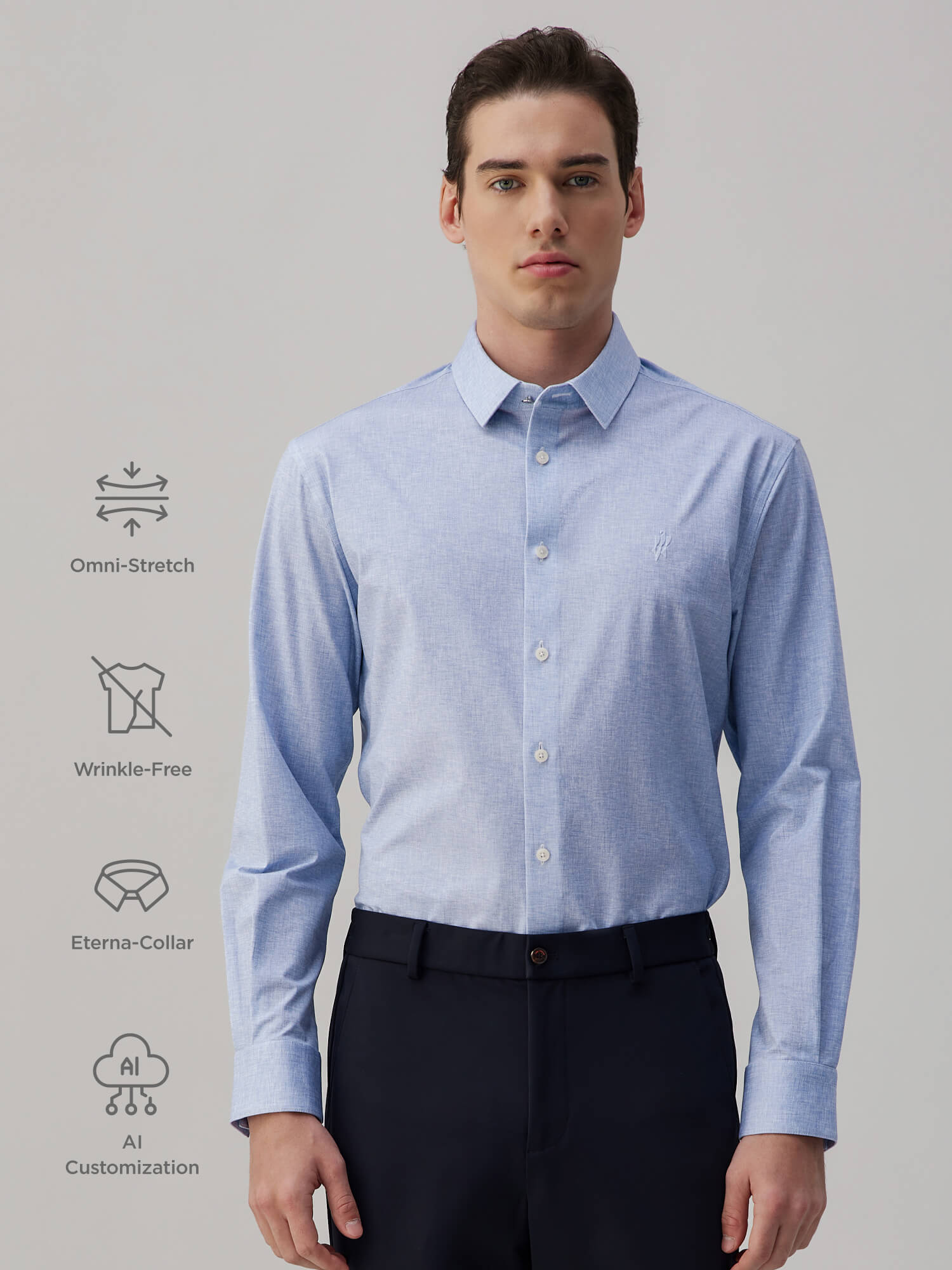 Meridian Gray High-Stretch Shirt 