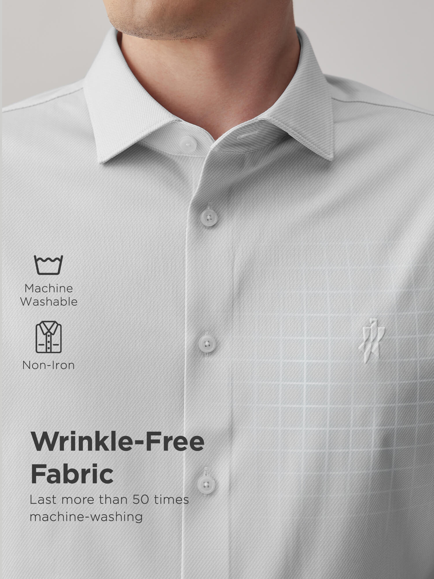 Frost Gray Silk High-Stretch Shirt-Own Dream Shirts-Dress Shirts for Men