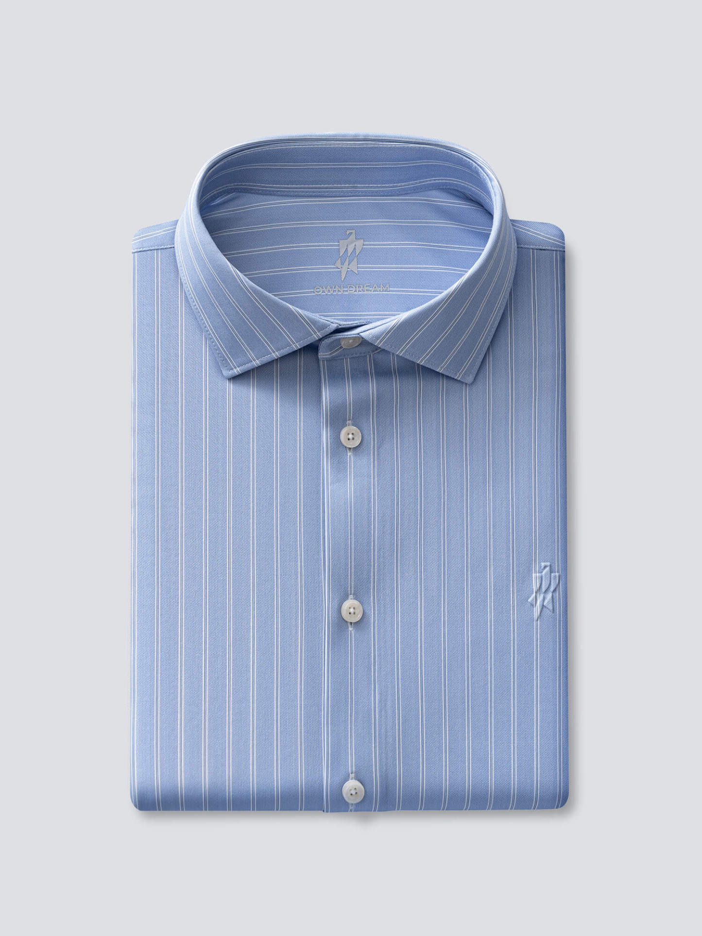 Blue Striped Silk High-Stretch Shirt