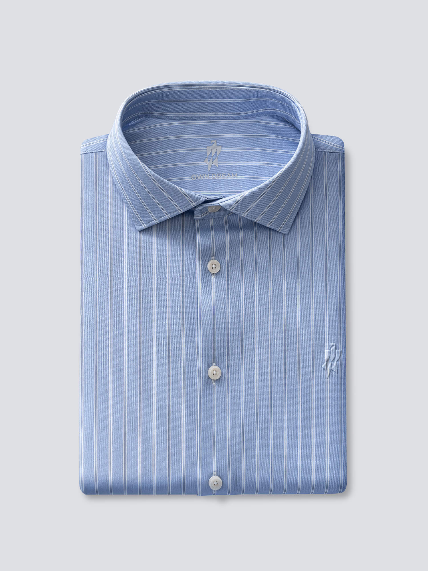 Blue Striped Silk High-Stretch Shirt