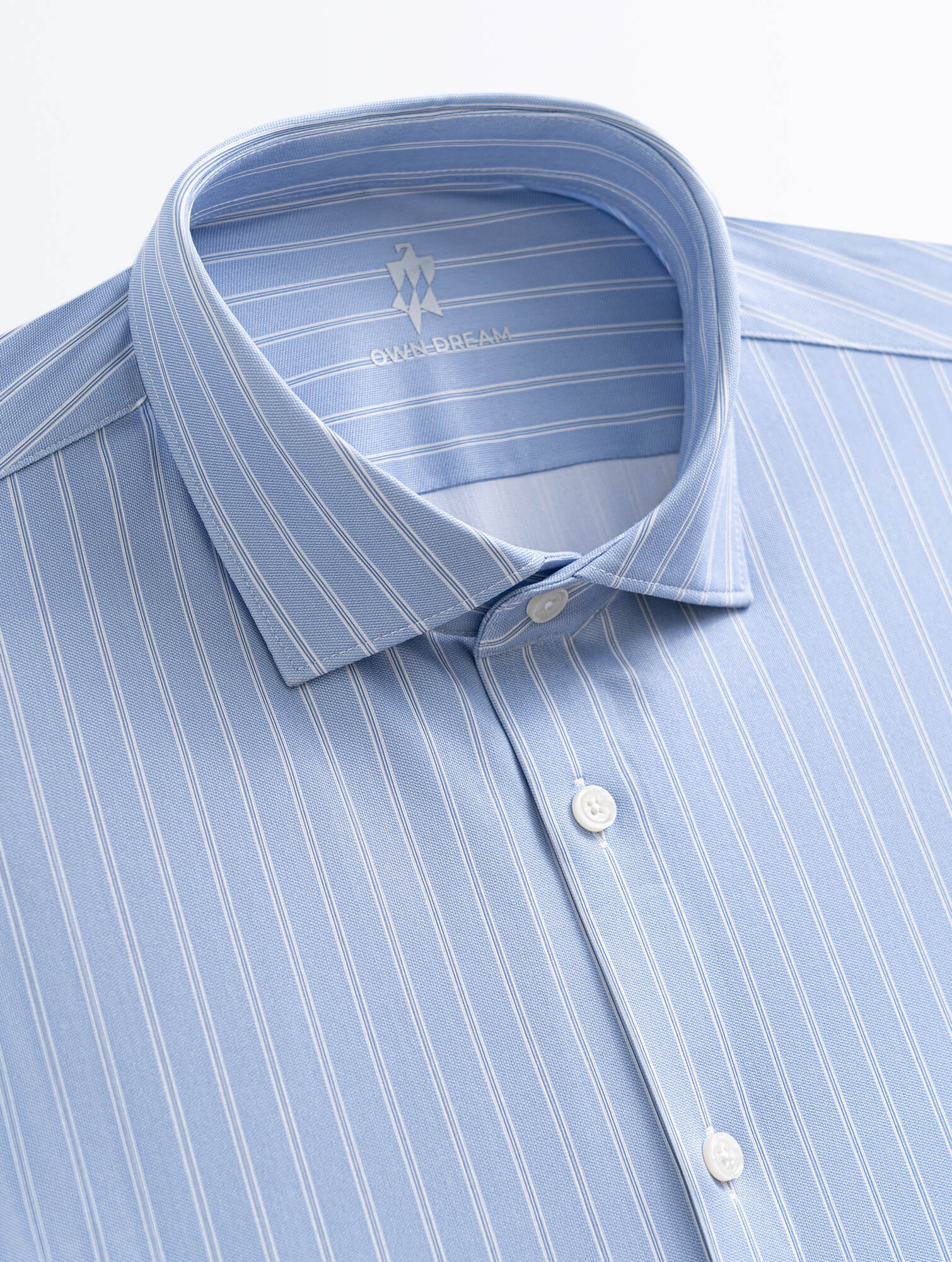 Blue Striped Silk High-Stretch Shirt