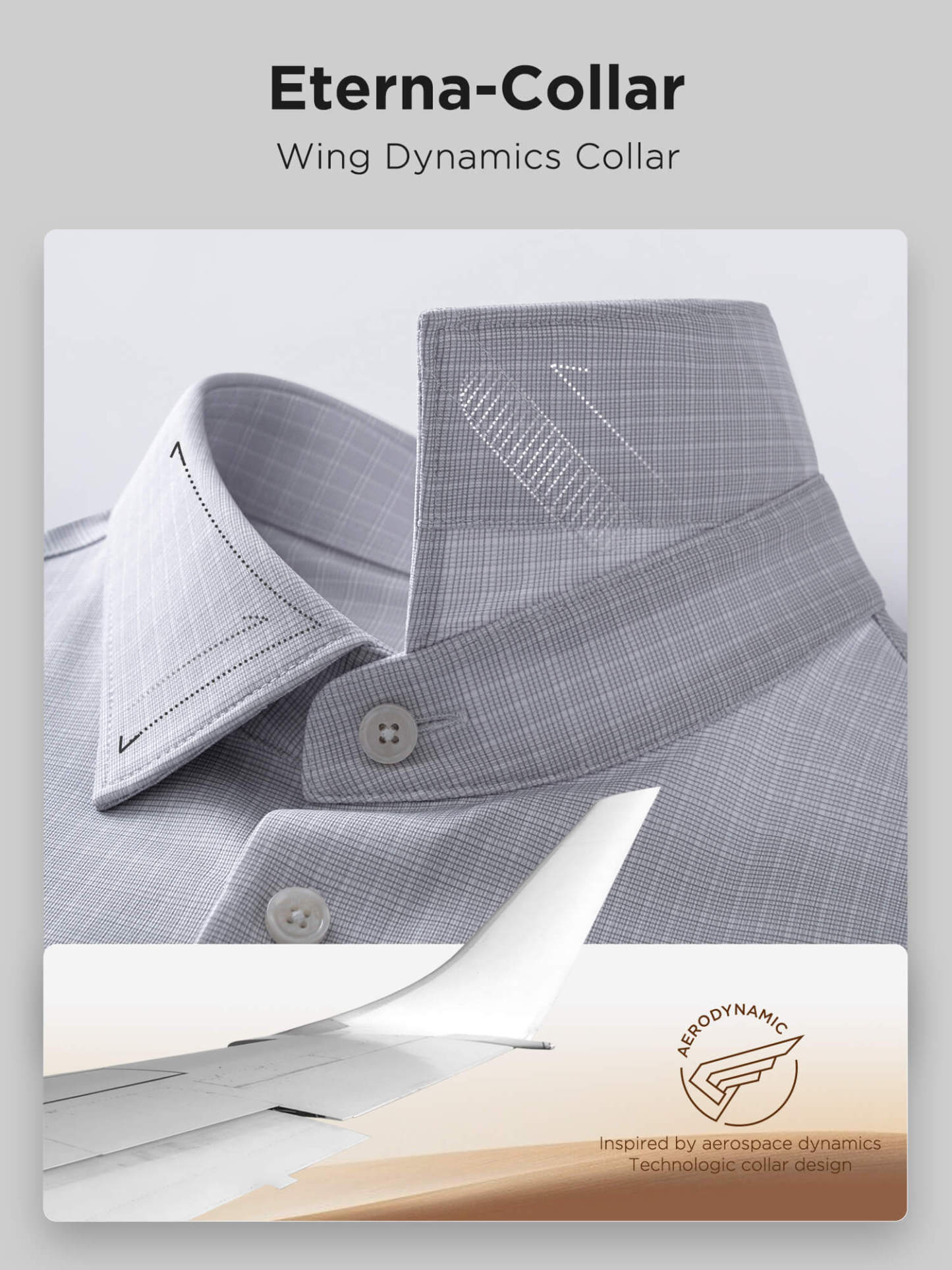 Heather Gray Plaid Silk High-Stretch Shirt