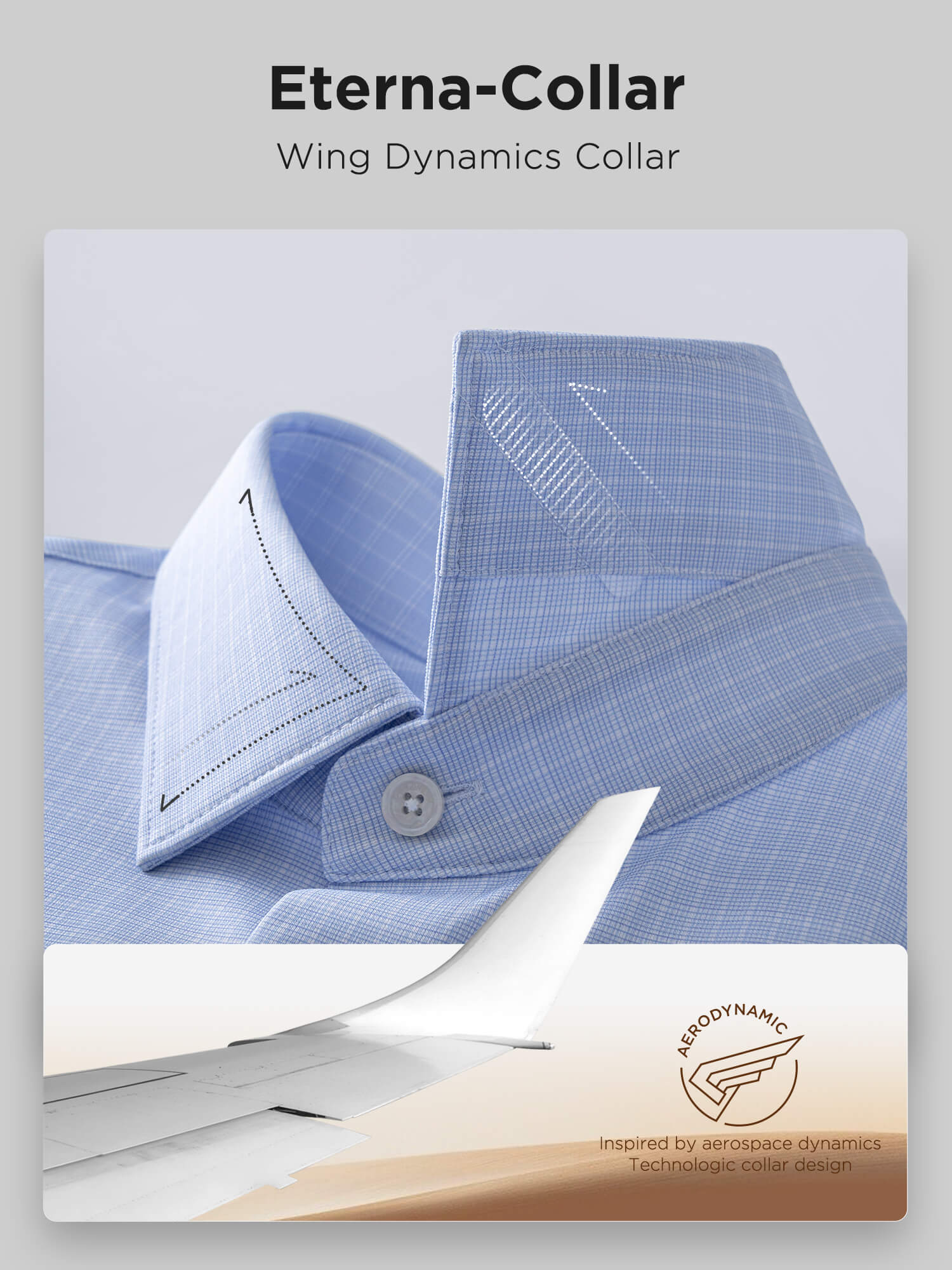 Mist Blue Check Silk Short-Sleeve Stretch Shirt