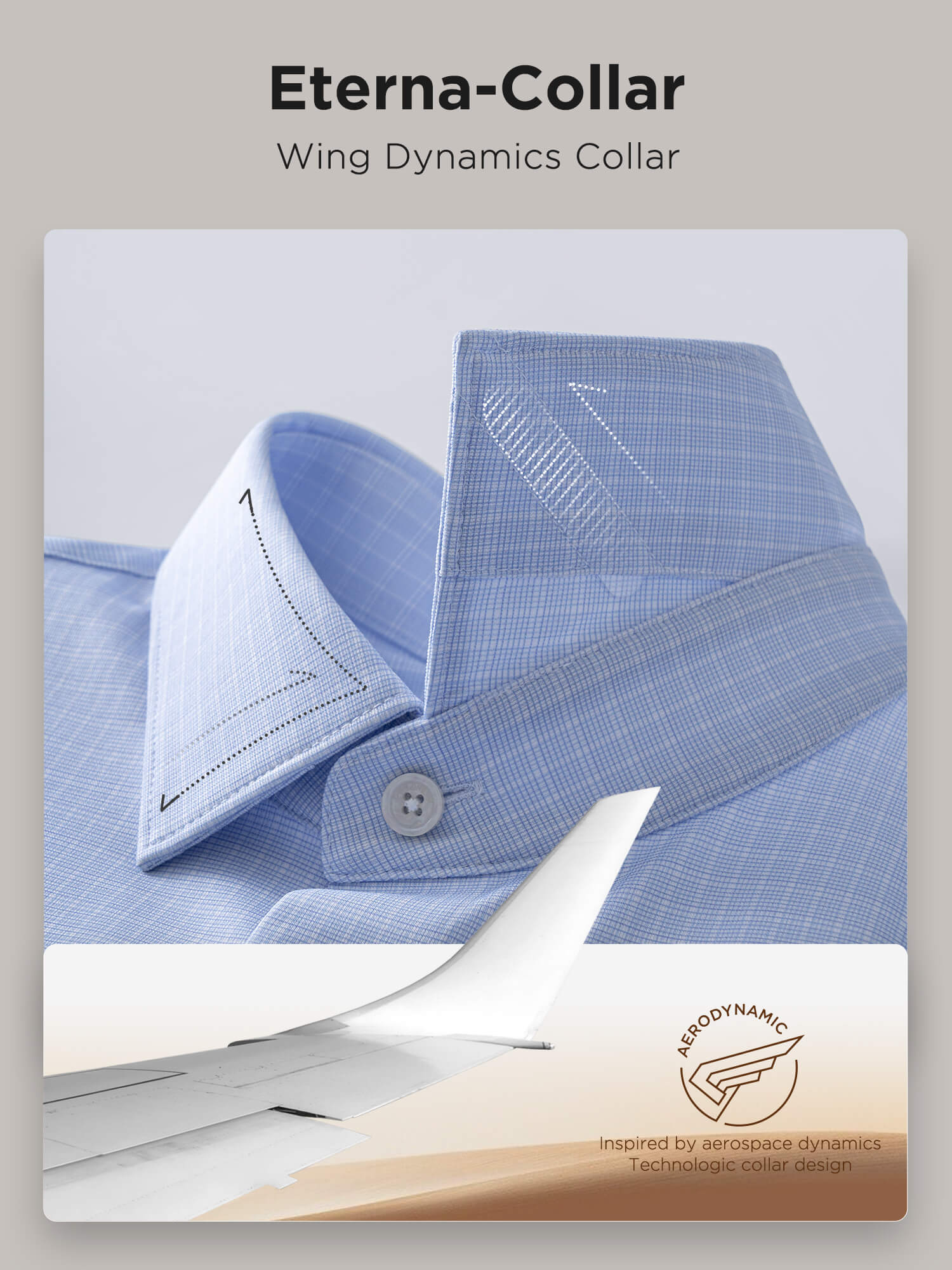 Mist Blue Check Silk High-Stretch Shirt
