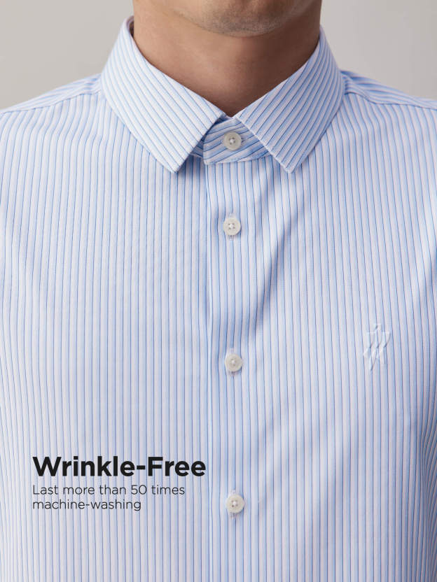 Navy Stripe High-Stretch Shirt