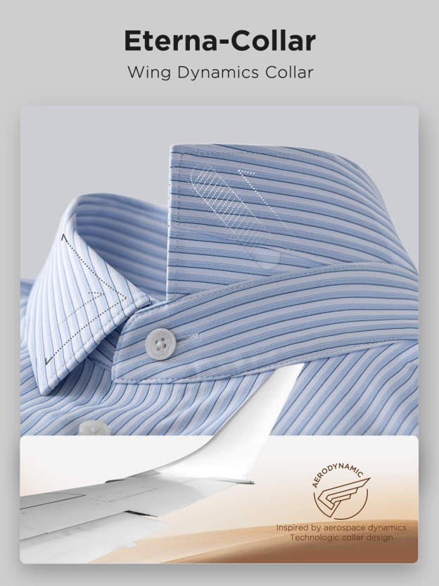 Navy Stripe High-Stretch Shirt