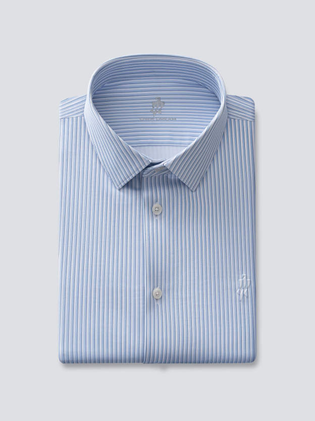 Navy Stripe High-Stretch Shirt
