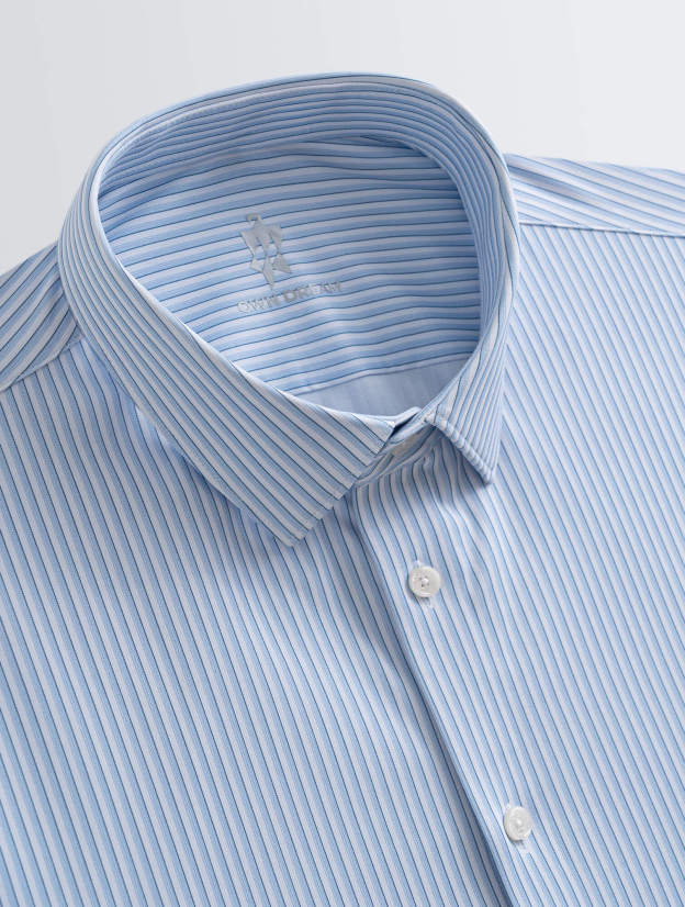 Navy Stripe High-Stretch Shirt
