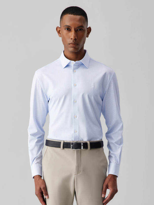 Royal Blue Luminous Silk High-Stretch Shirt