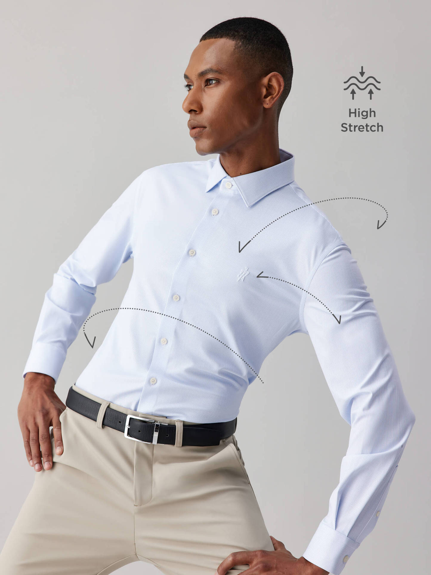 Royal Blue Luminous Silk High-Stretch Shirt