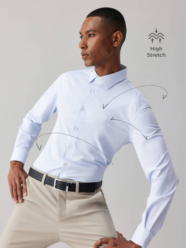Royal Blue Luminous Silk High-Stretch Shirt