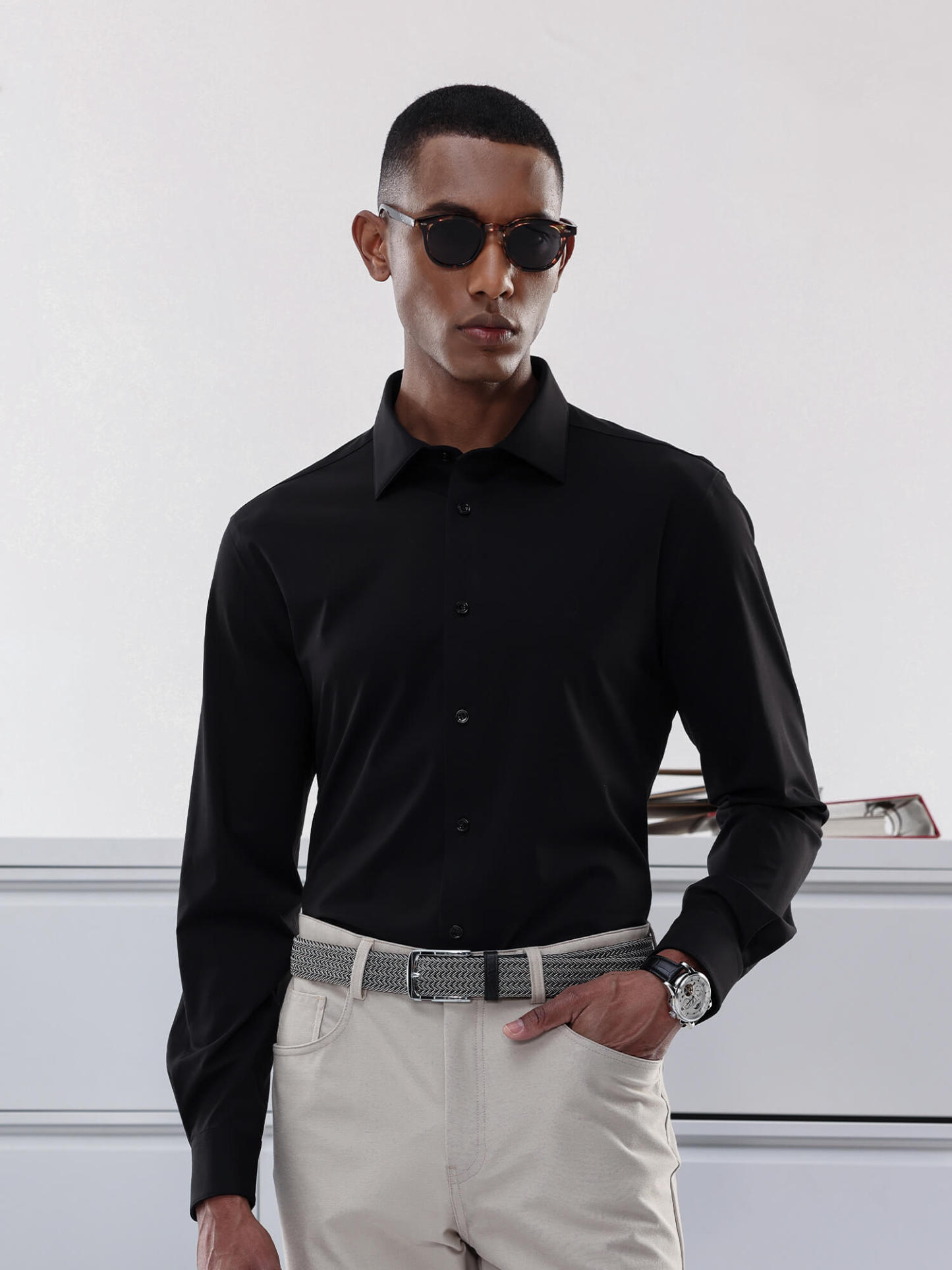 Jade J30 Onyx Black High-Stretch Shirt