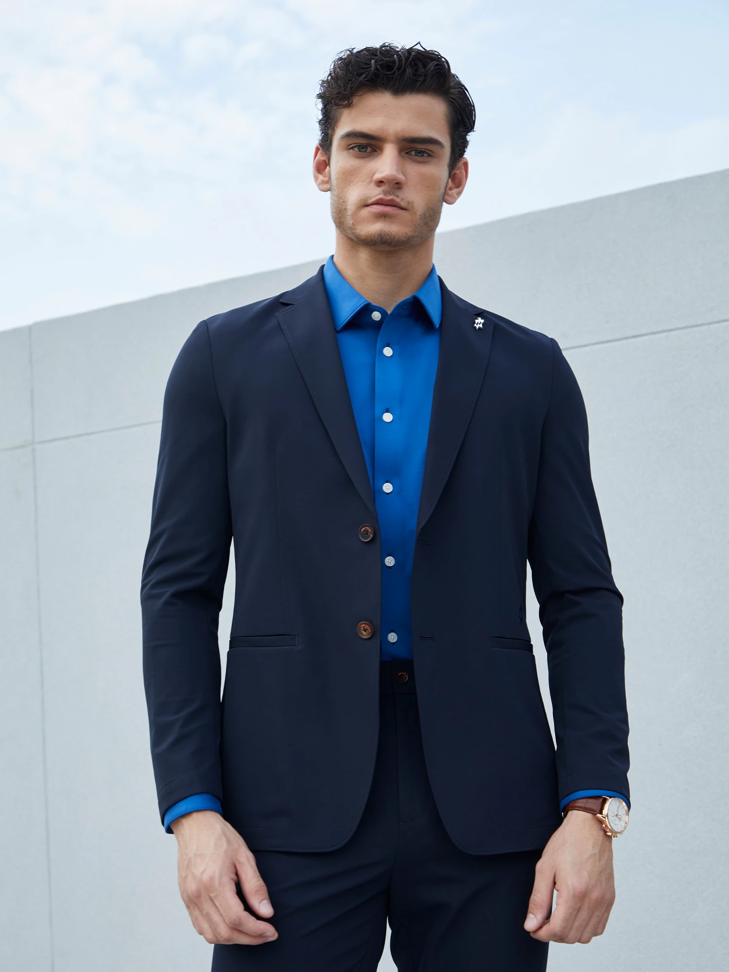 Deep Navy Stretch Blazer