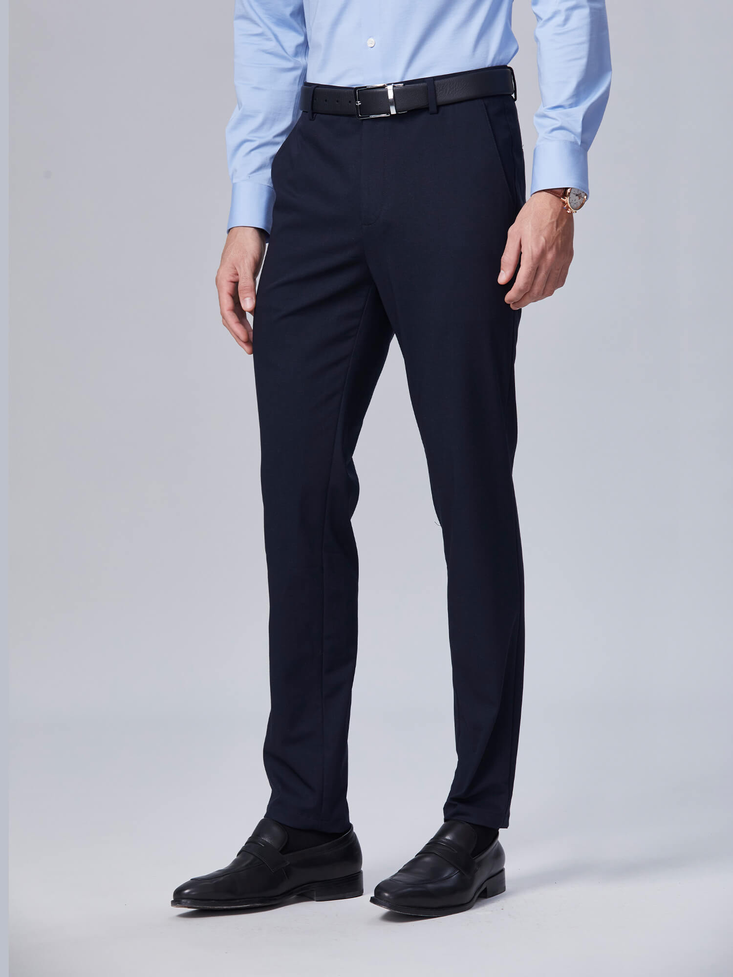 Abyssal Black High-Stretch Pants-Own Dream Shirts-Dress Shirts for Men