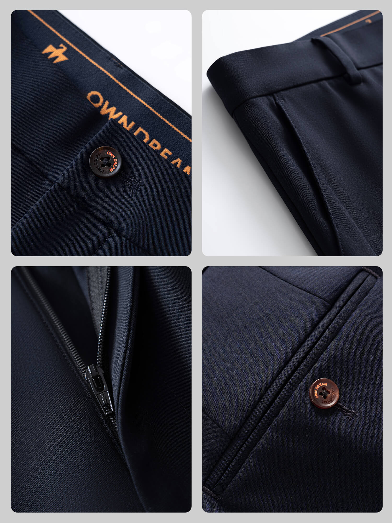 Abyssal Black High-Stretch Pants-Own Dream Shirts-Dress Shirts for Men