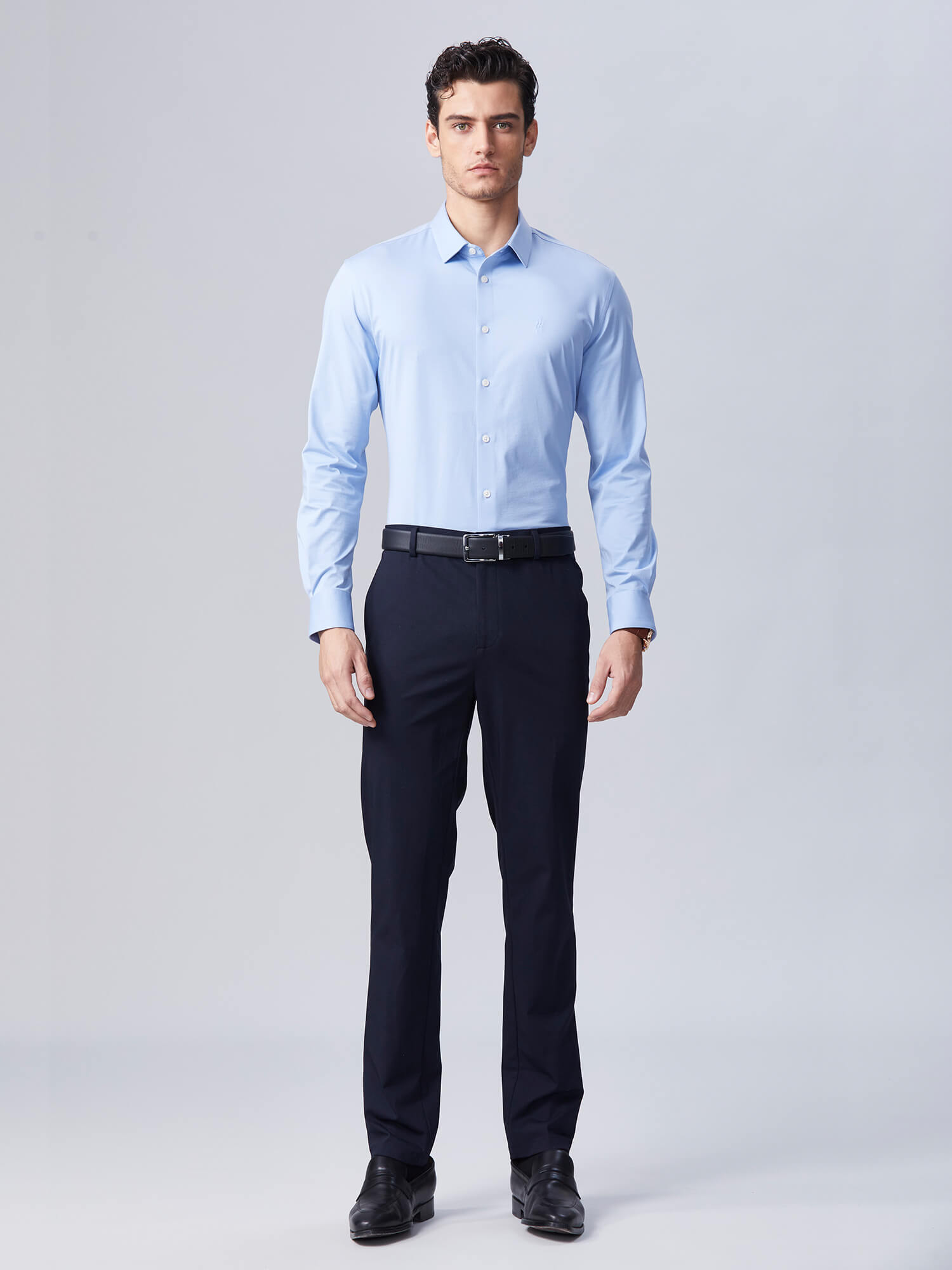 Abyssal Black High-Stretch Pants-Own Dream Shirts-Dress Shirts for Men