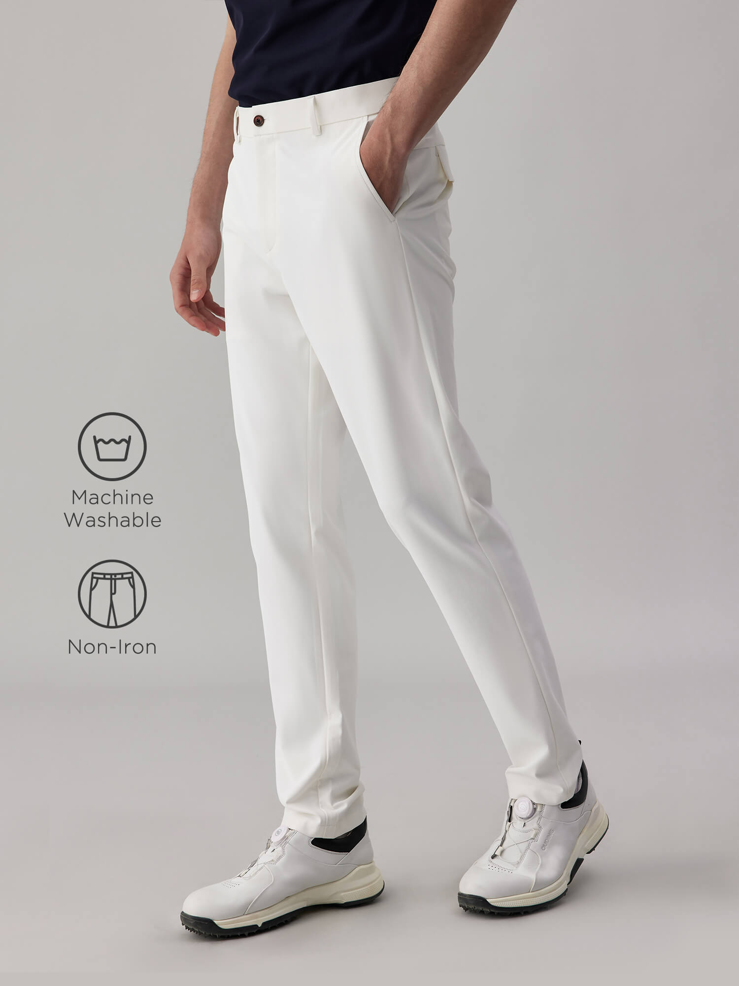 Golf Series Cliff White High-Stretch Pants-Own Dream Shirts-Dress Shirts for Men