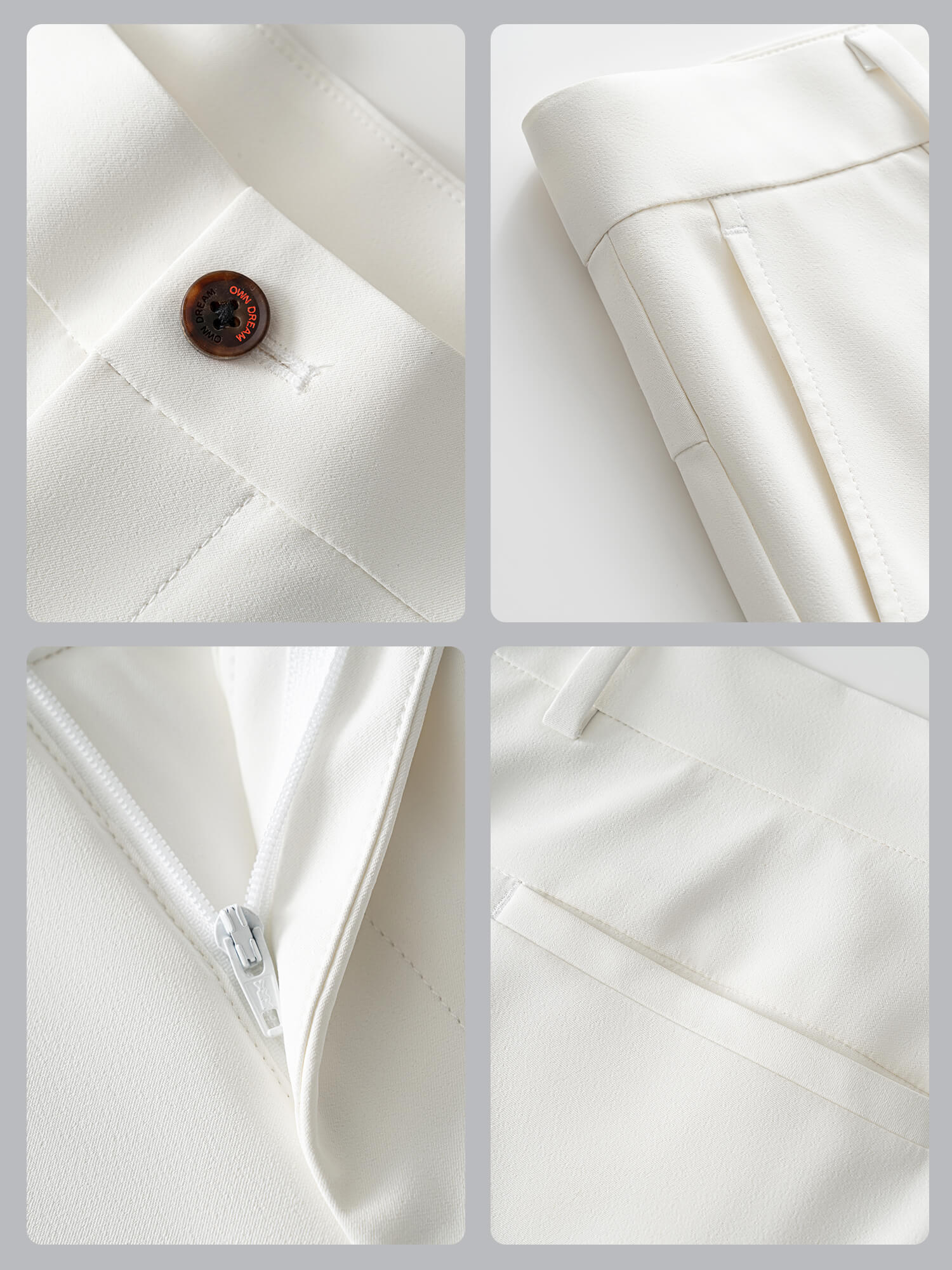 Golf Series Cliff White High-Stretch Pants-Own Dream Shirts-Dress Shirts for Men