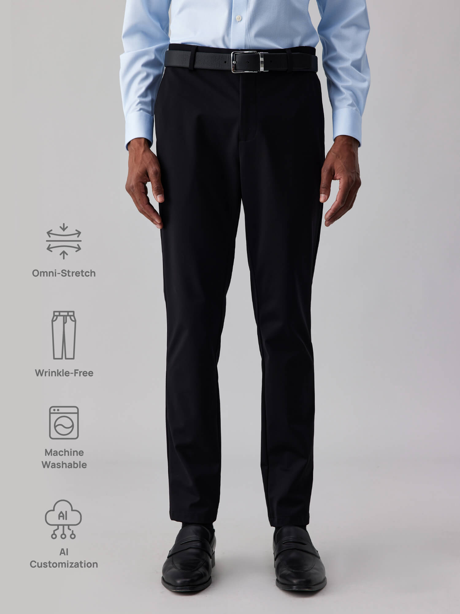 Reef Black Stretch Casual Pants-Own Dream Shirts-Dress Shirts for Men