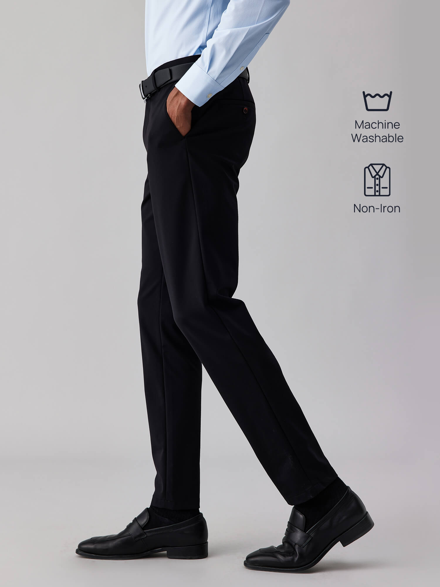 Reef Black Stretch Casual Pants-Own Dream Shirts-Dress Shirts for Men