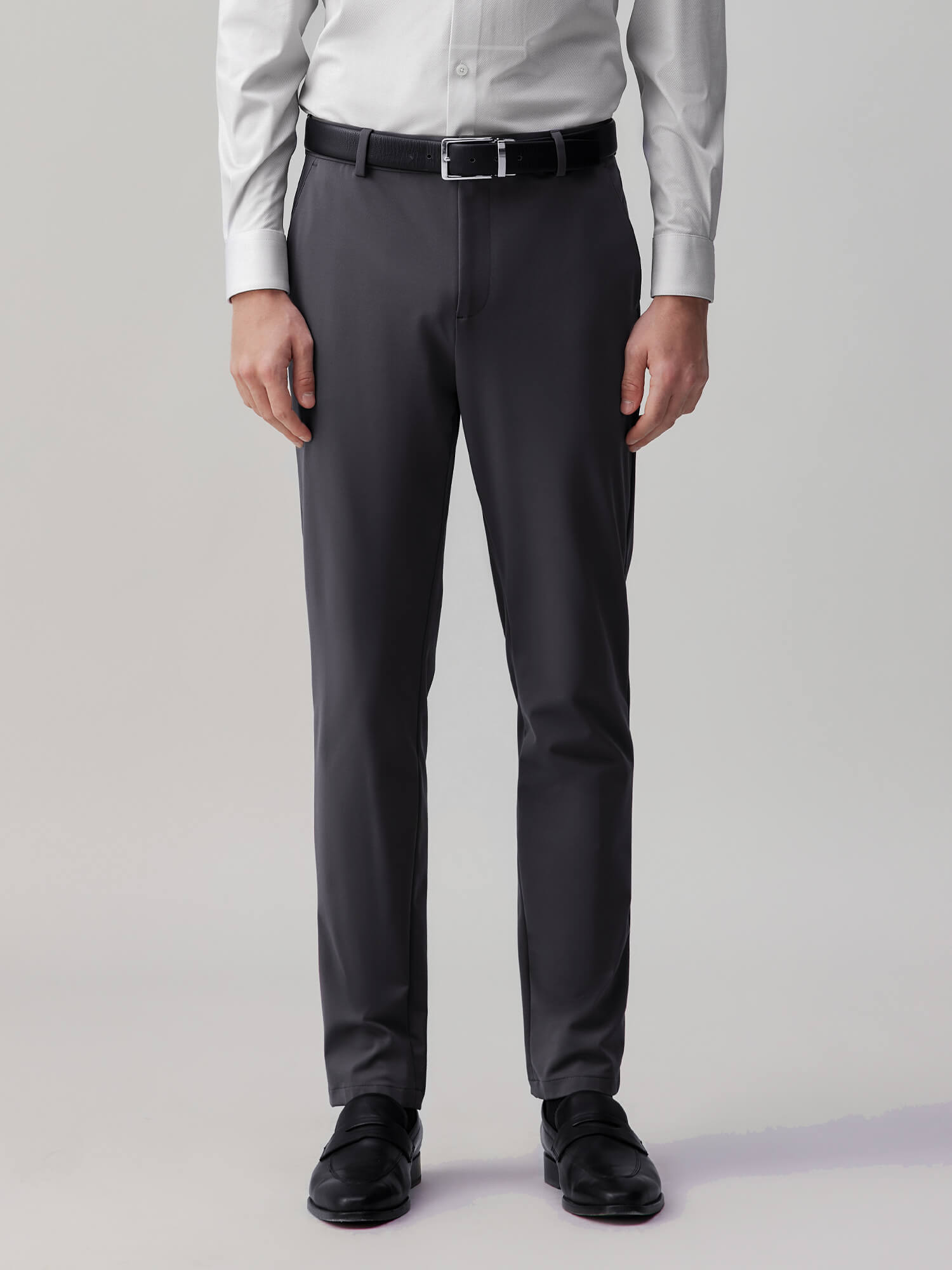 Volcanic Ash Gray Stretch Casual Pants-Own Dream Shirts-Dress Shirts for Men