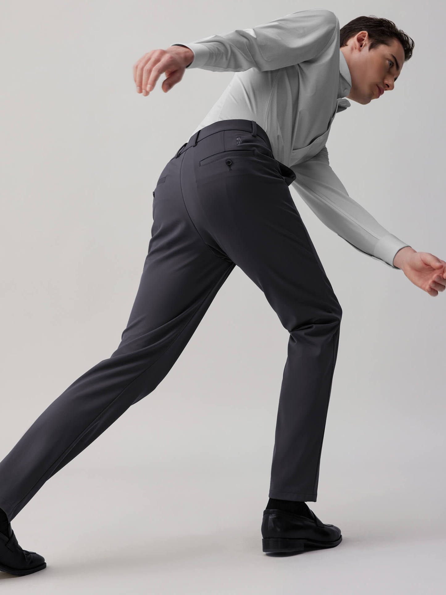 Volcanic Ash Gray Stretch Casual Pants
