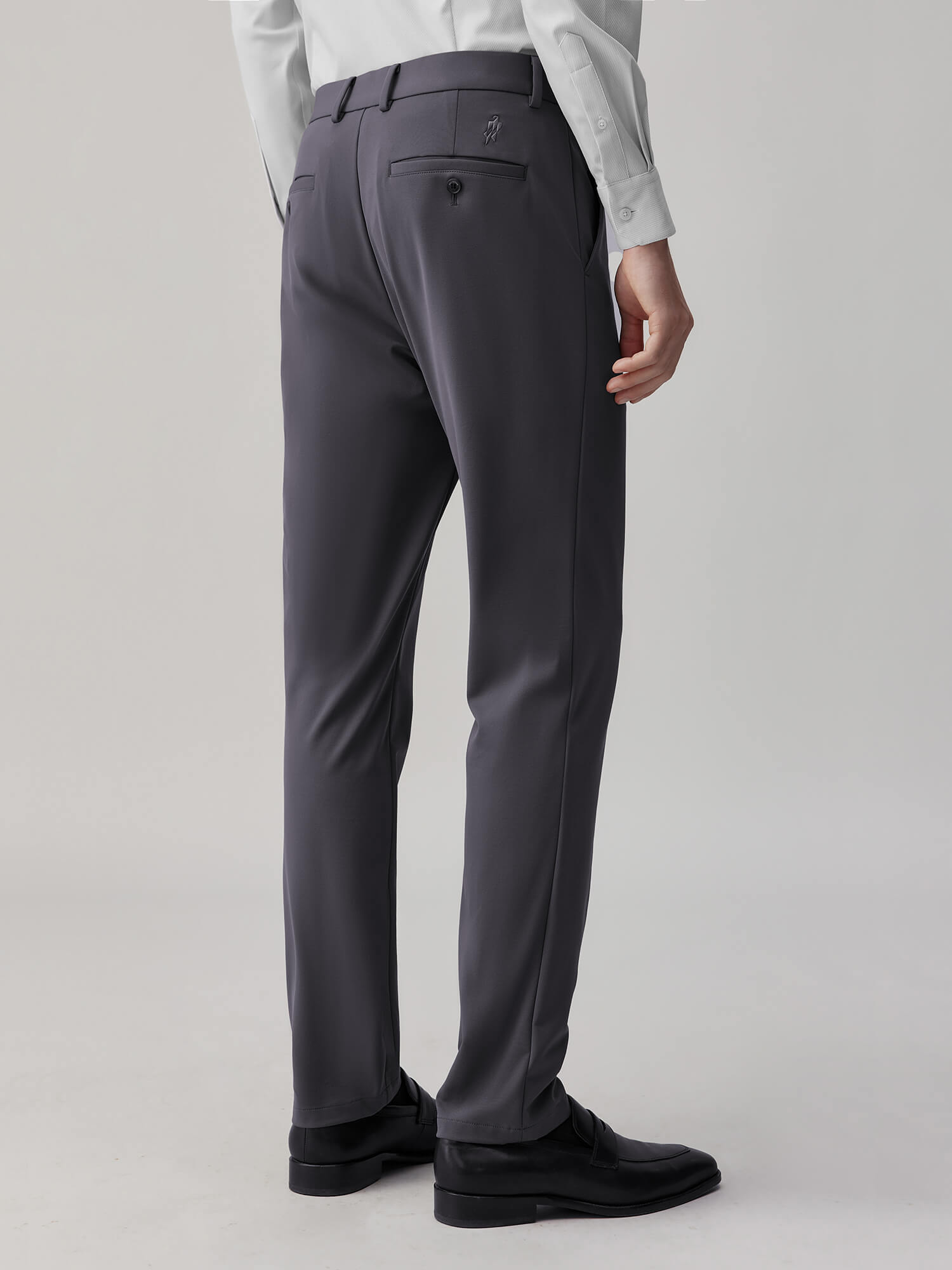 Volcanic Ash Gray Stretch Casual Pants-Own Dream Shirts-Dress Shirts for Men