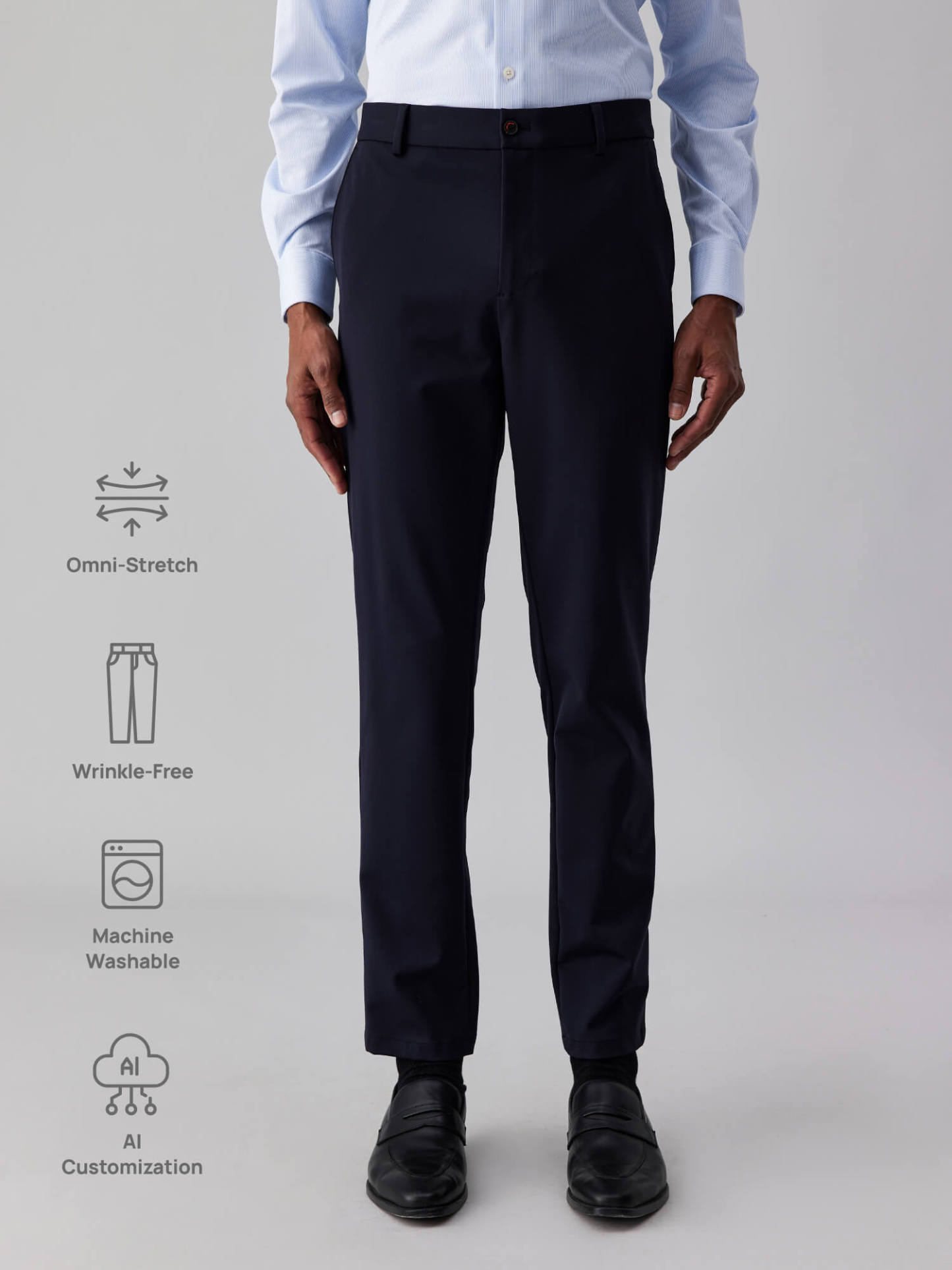 Orion Nebula Navy Blue Stretch Casual Pants
