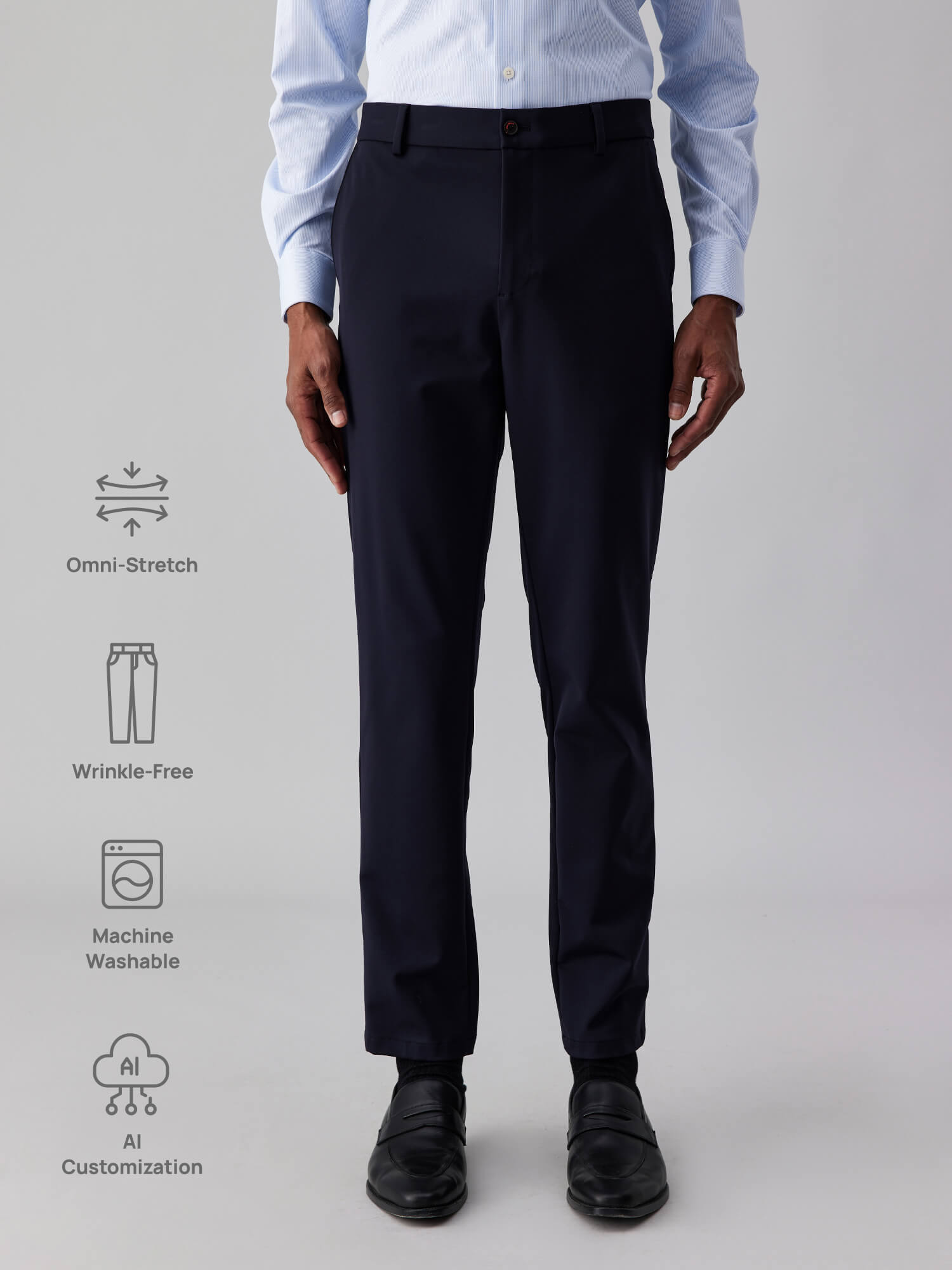Orion Nebula Navy Blue Stretch Casual Pants