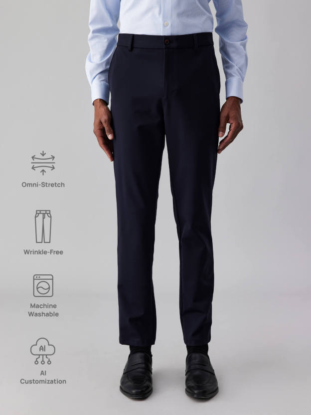 Orion Nebula Navy Blue Stretch Casual Pants