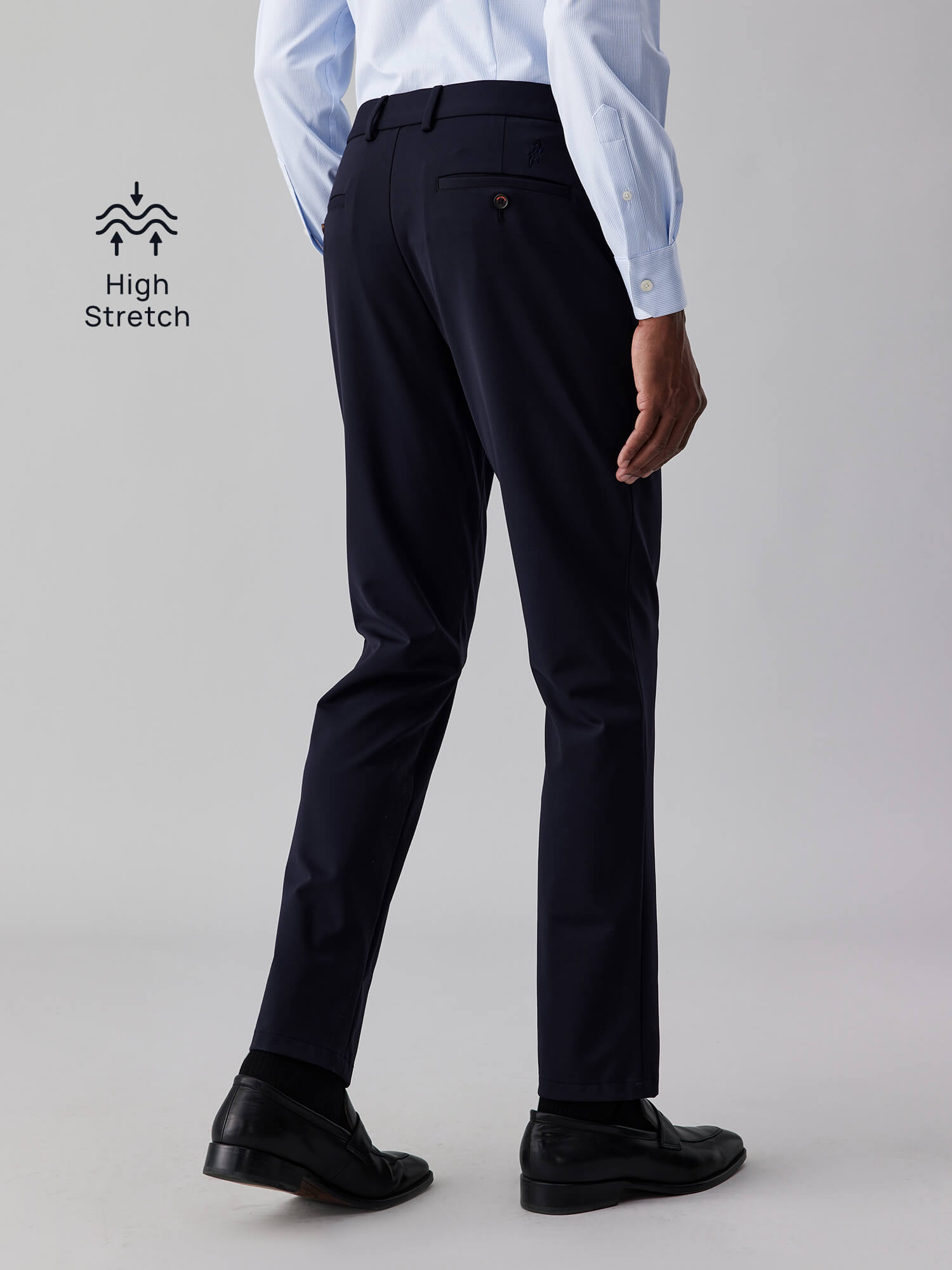 Orion Nebula Navy Blue Stretch Casual Pants-Own Dream Shirts-Dress Shirts for Men