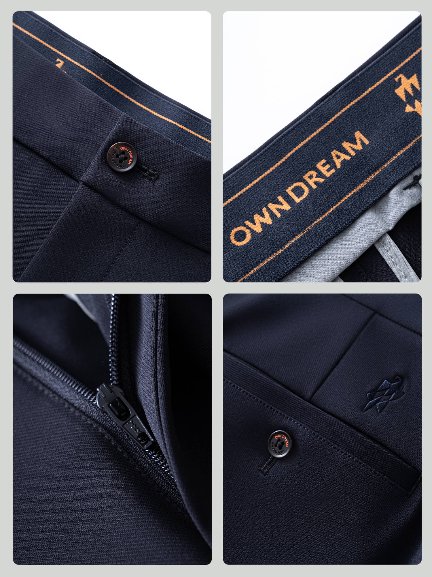 Orion Nebula Navy Blue Stretch Casual Pants-Own Dream Shirts-Dress Shirts for Men