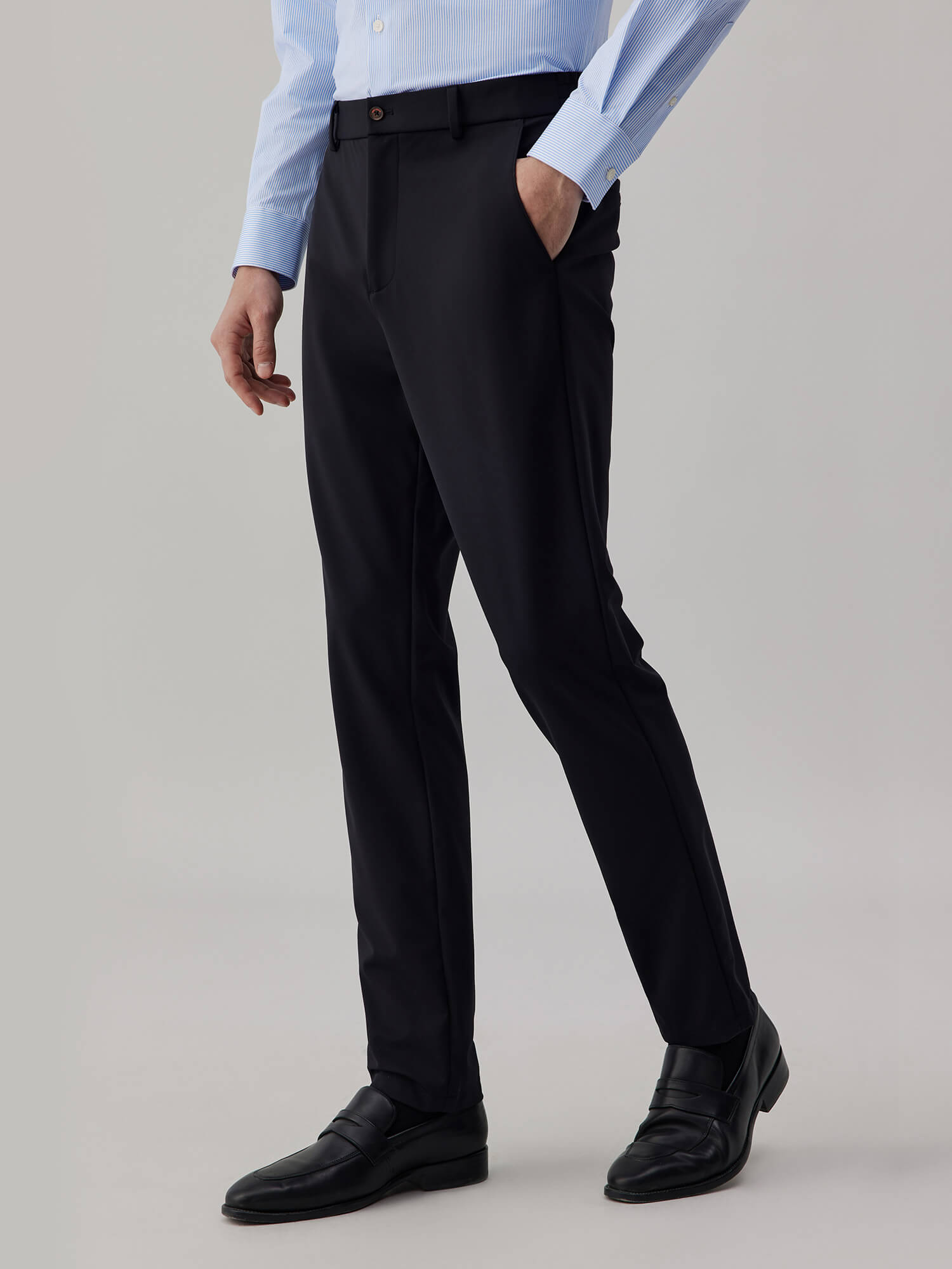 Obsidian Black High-Stretch Pants-Own Dream Shirts-Dress Shirts for Men