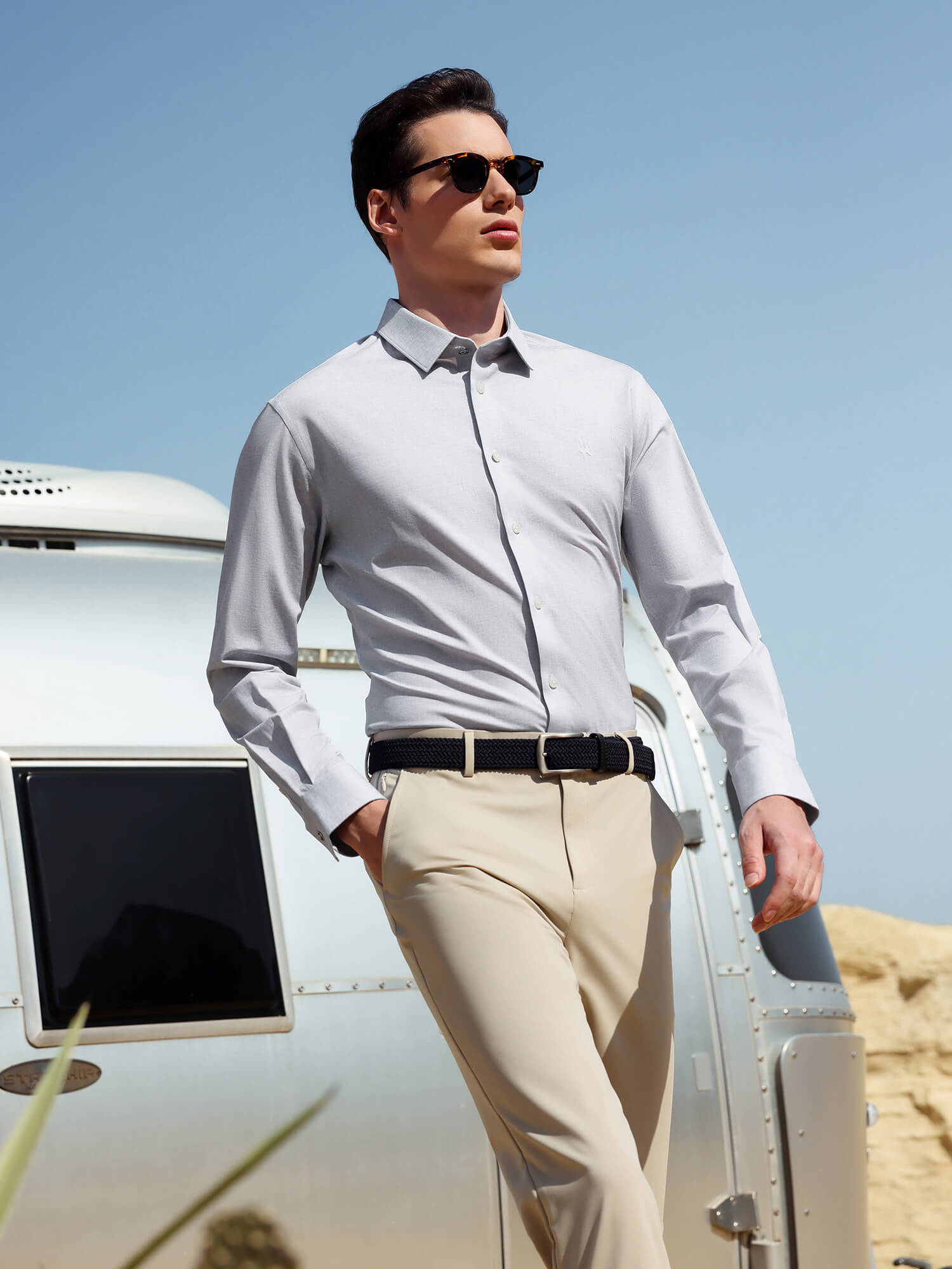 Summer Khaki High-Stretch Pants